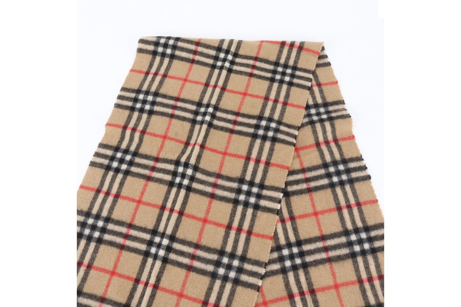 100% Cashmere Check Pattern Scarf — view 4