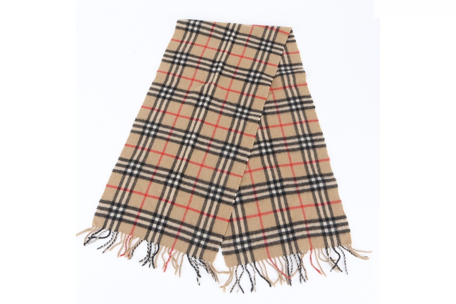 100% Cashmere Check Pattern Scarf — view 5