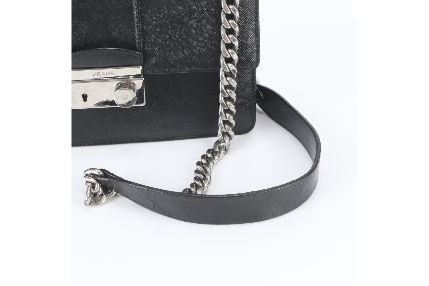 Saffiano Leather 2-Way Chain Shoulder Bag — view 2