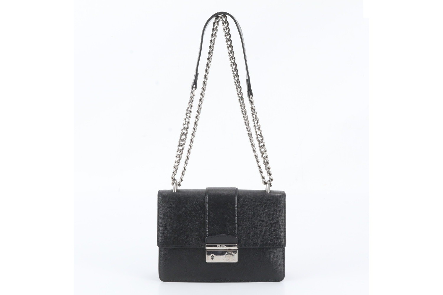 Saffiano Leather 2-Way Chain Shoulder Bag — view 4