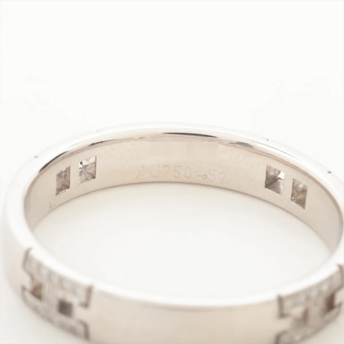 Hercules Diamond Ring, 750 (WG), 3.7g, Size 52, Item No. 047273. Hallmarks are — view 4