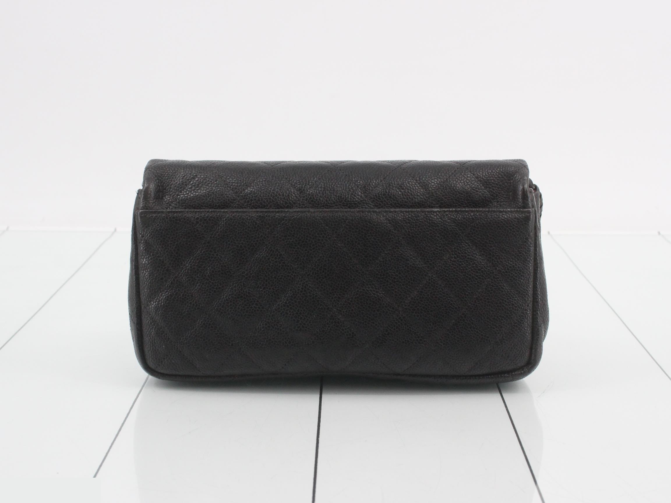 Matelassé Soft Caviar Chain Shoulder Bag, No. 21, Black — view 2