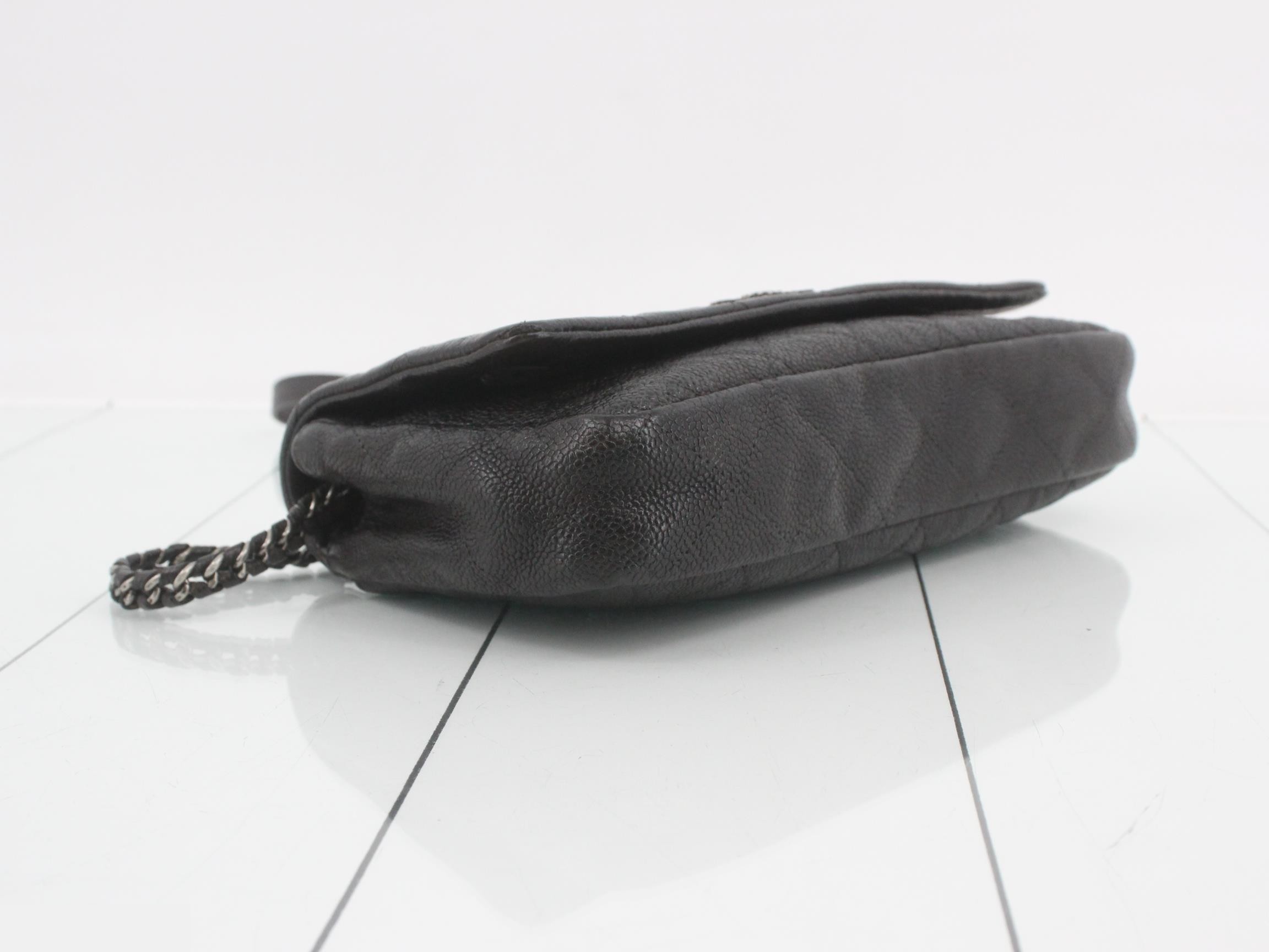 Matelassé Soft Caviar Chain Shoulder Bag, No. 21, Black — view 5
