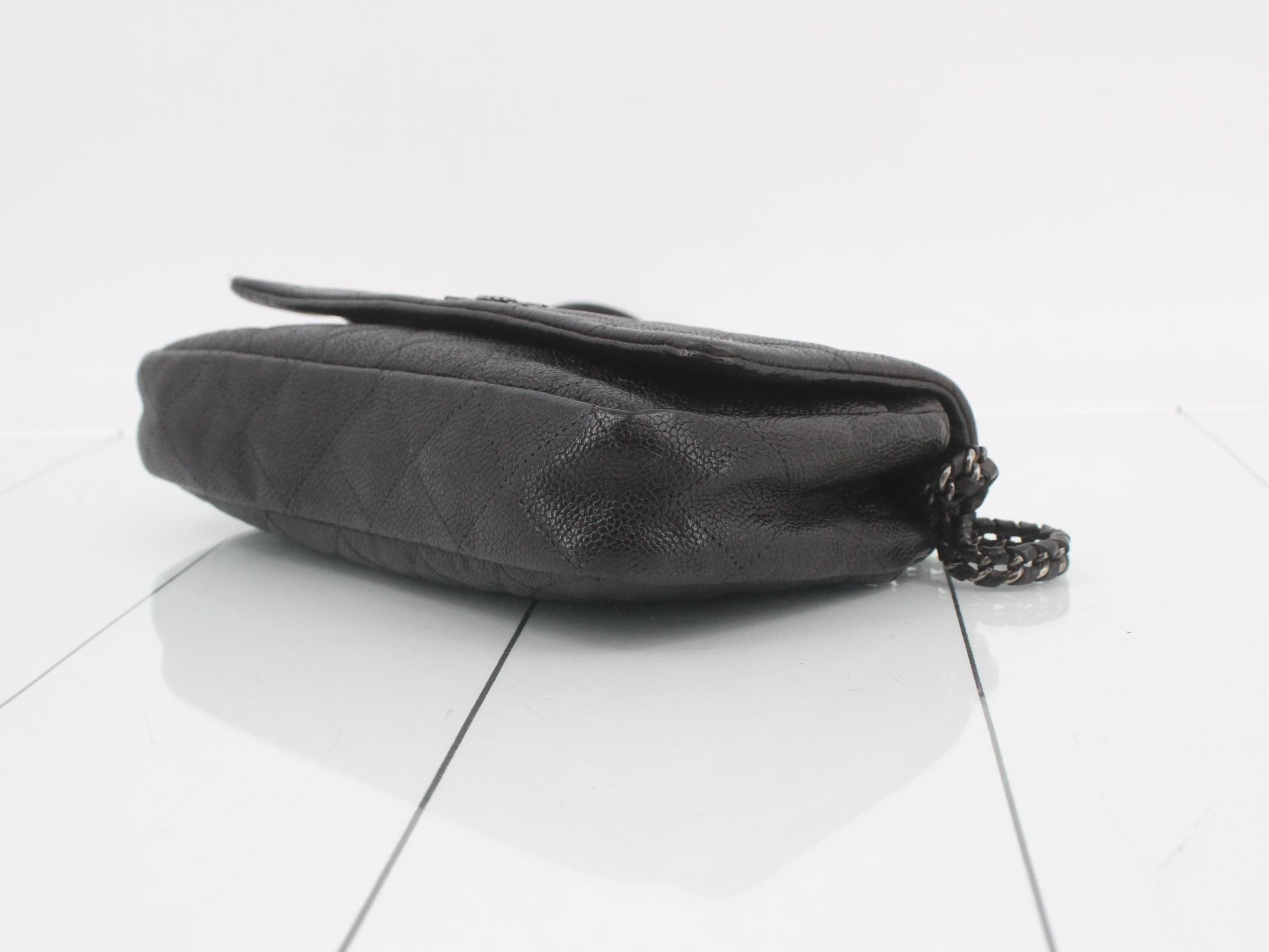 Matelassé Soft Caviar Chain Shoulder Bag, No. 21, Black — view 6