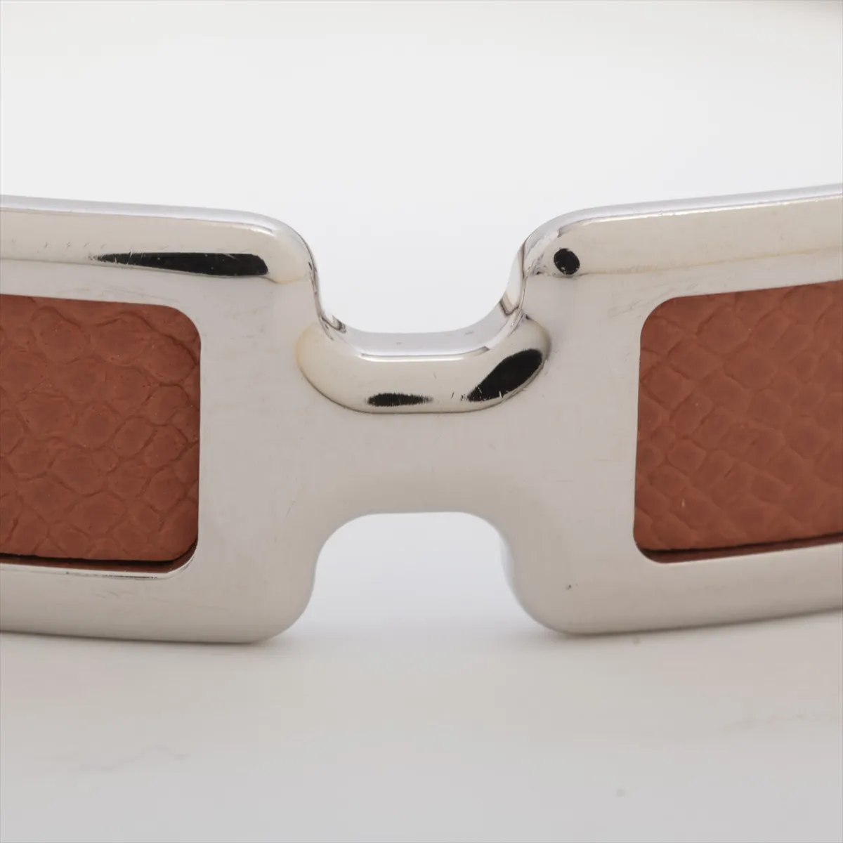 Olympe Bangle GP×Leather Brown×Silver — view 3
