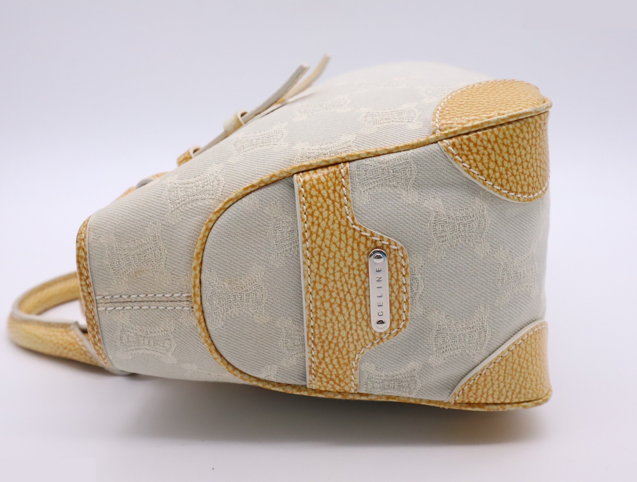 Canvas/Leather Macadam Boogie Bag - Off-White/Yellow - Card Included — view 3