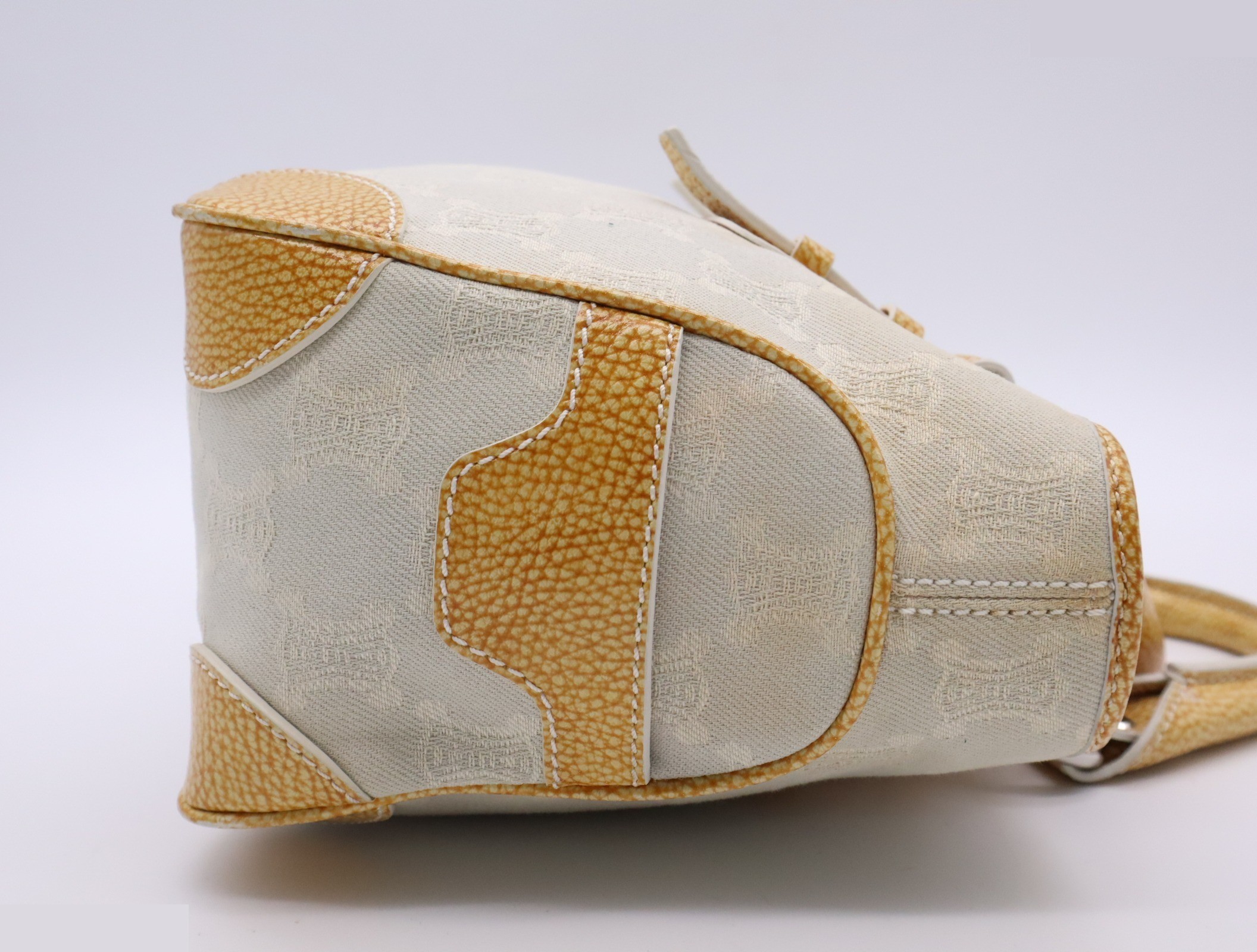 Canvas/Leather Macadam Boogie Bag - Off-White/Yellow - Card Included — view 5