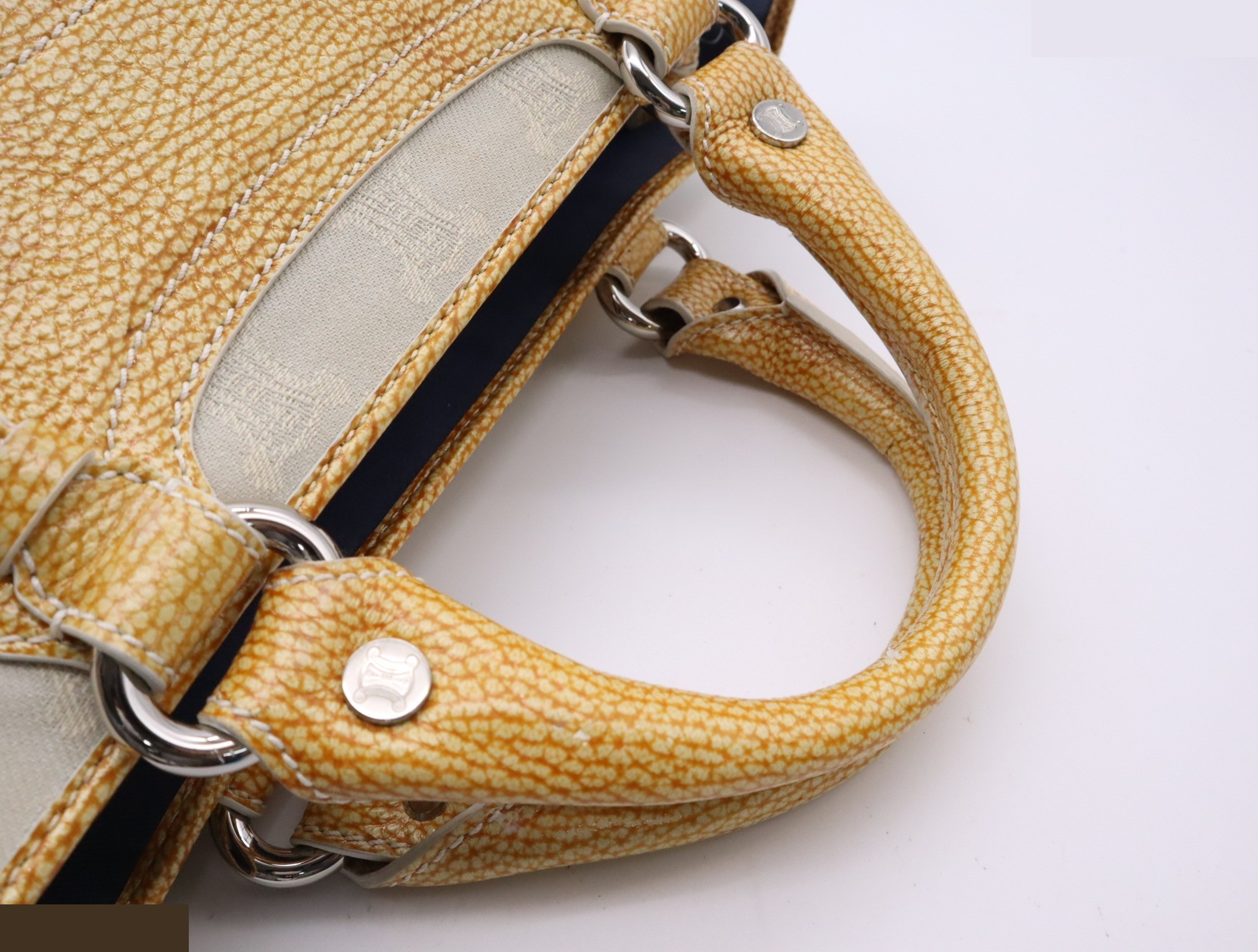Canvas/Leather Macadam Boogie Bag - Off-White/Yellow - Card Included — view 6