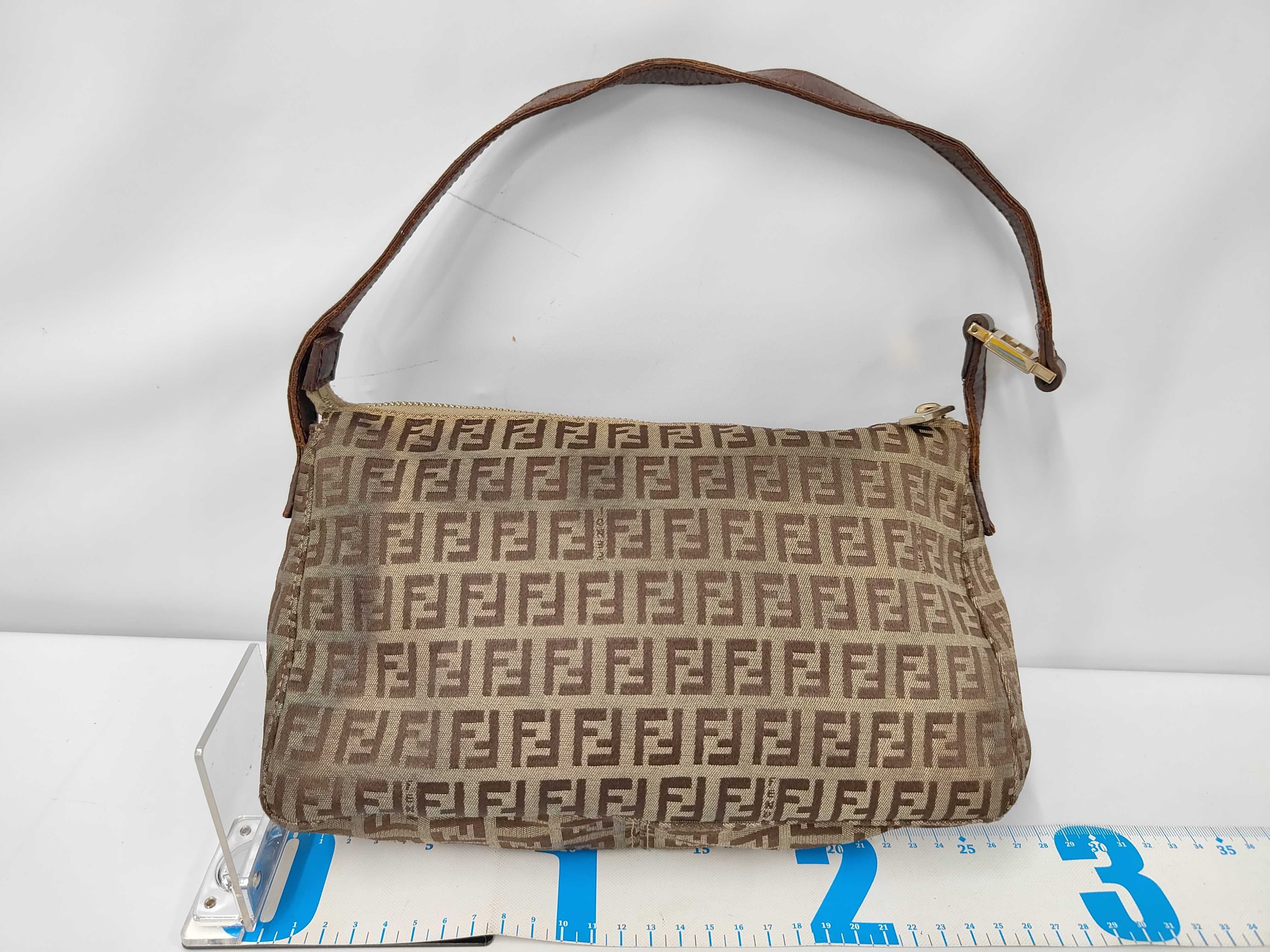 One-Shoulder Bag, Canvas, Brown, Zucchino Pattern — view 2