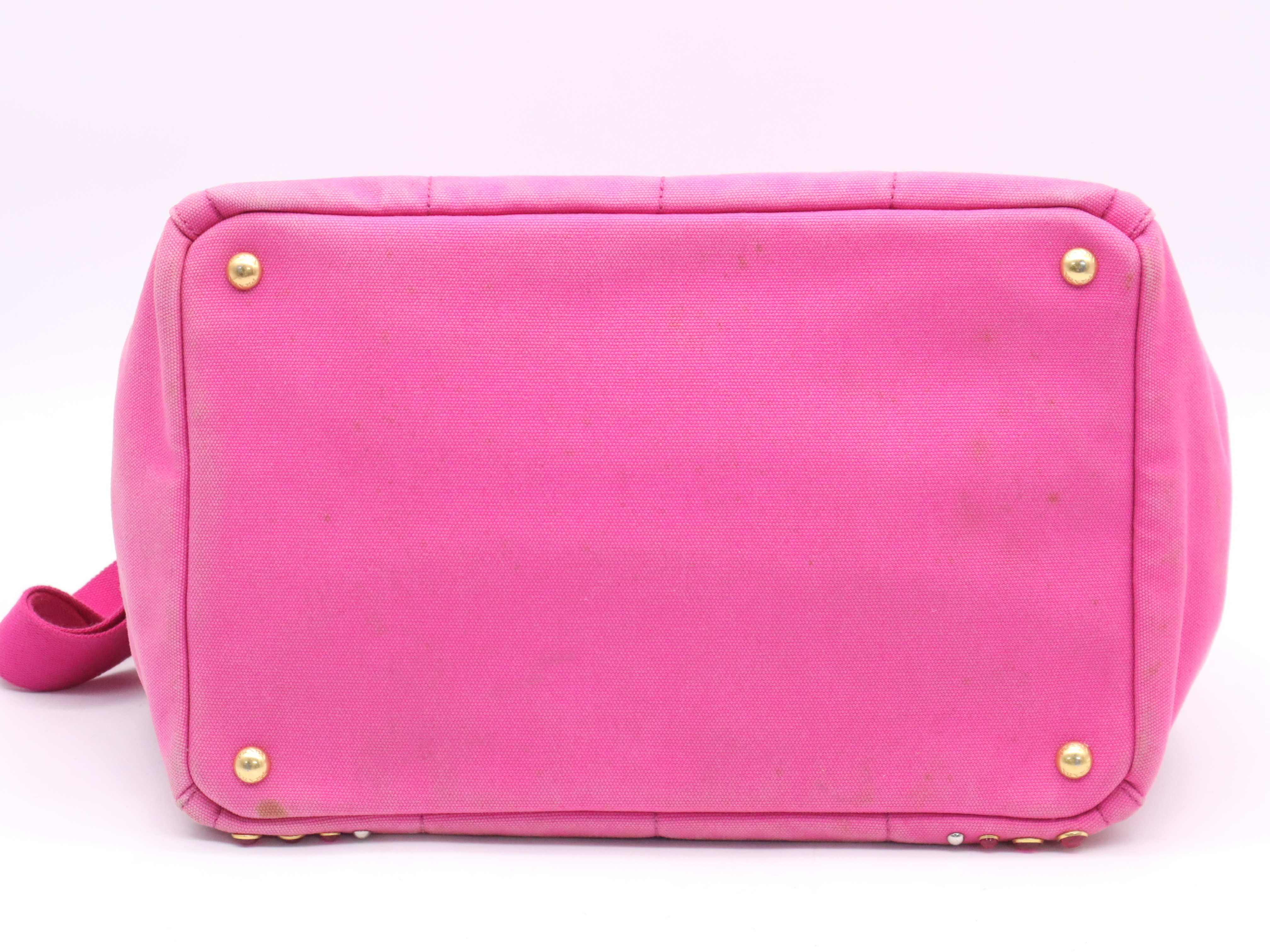Denim Canapa Bijou Studded 2-Way Tote Bag, Pink, Gold Hardware, with Shoulder Strap, Handbag — view 4