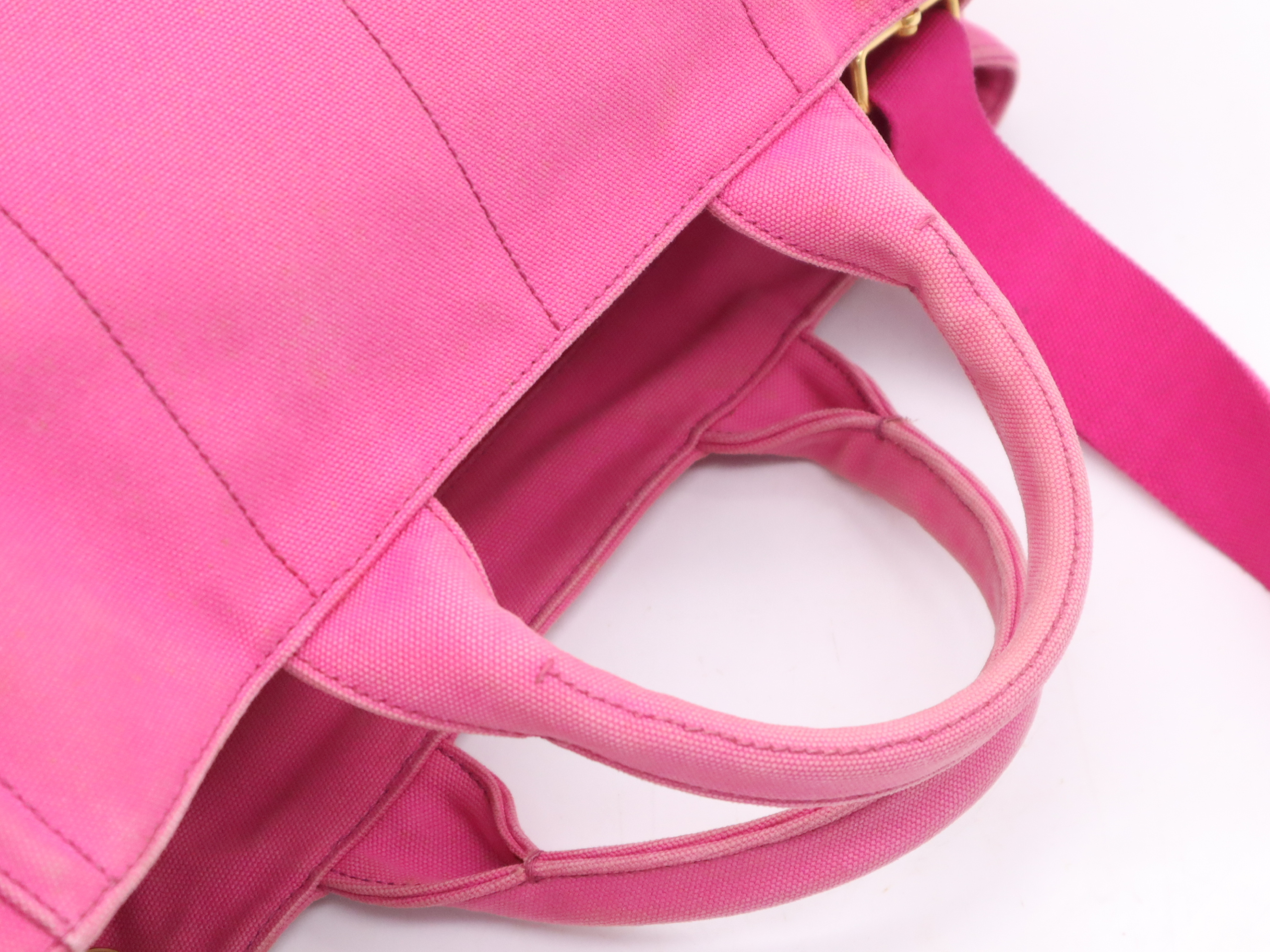 Denim Canapa Bijou Studded 2-Way Tote Bag, Pink, Gold Hardware, with Shoulder Strap, Handbag — view 6