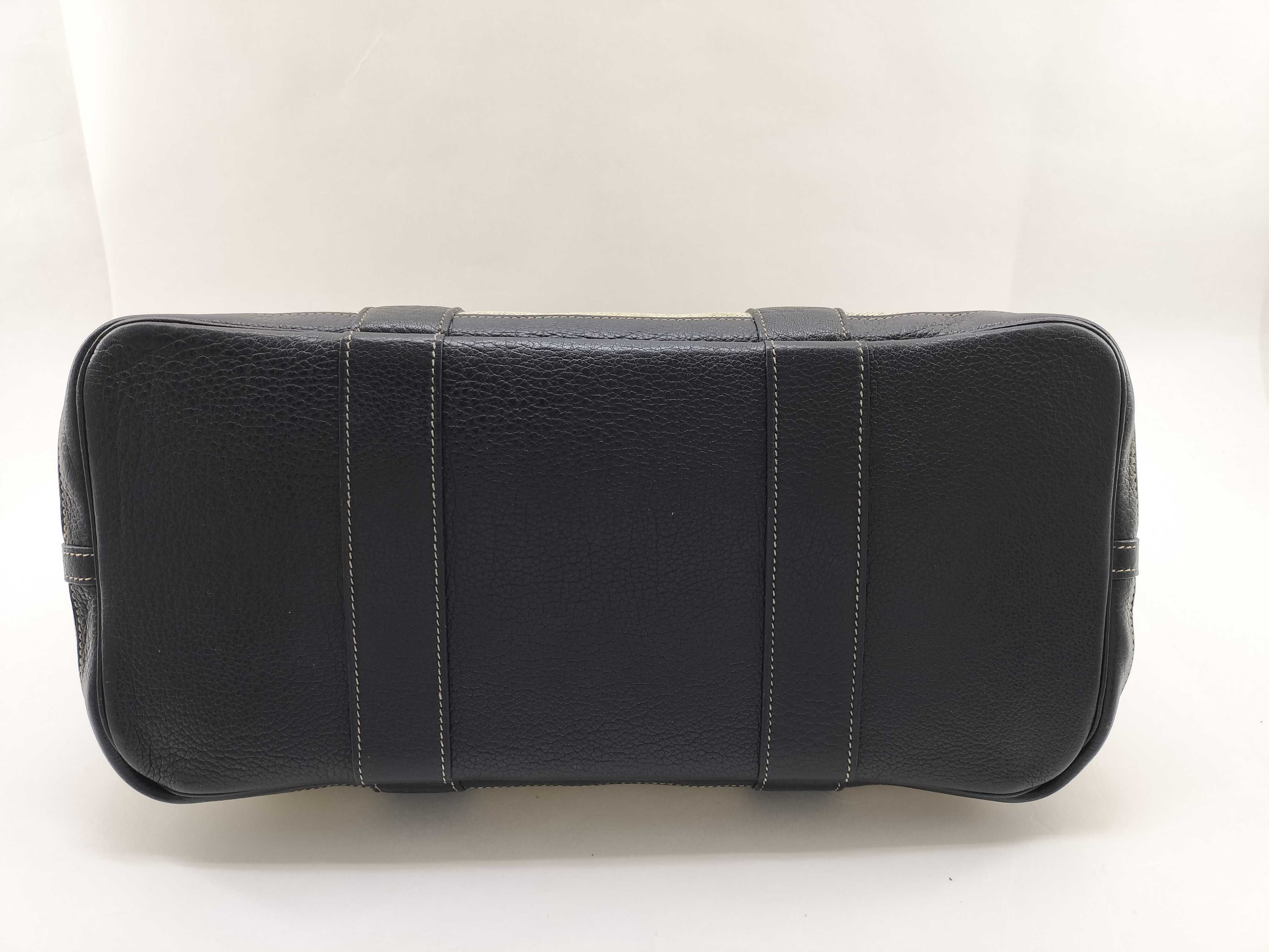 Garden Party PM Toile Leather Navy H Stamp Tote Bag — view 6