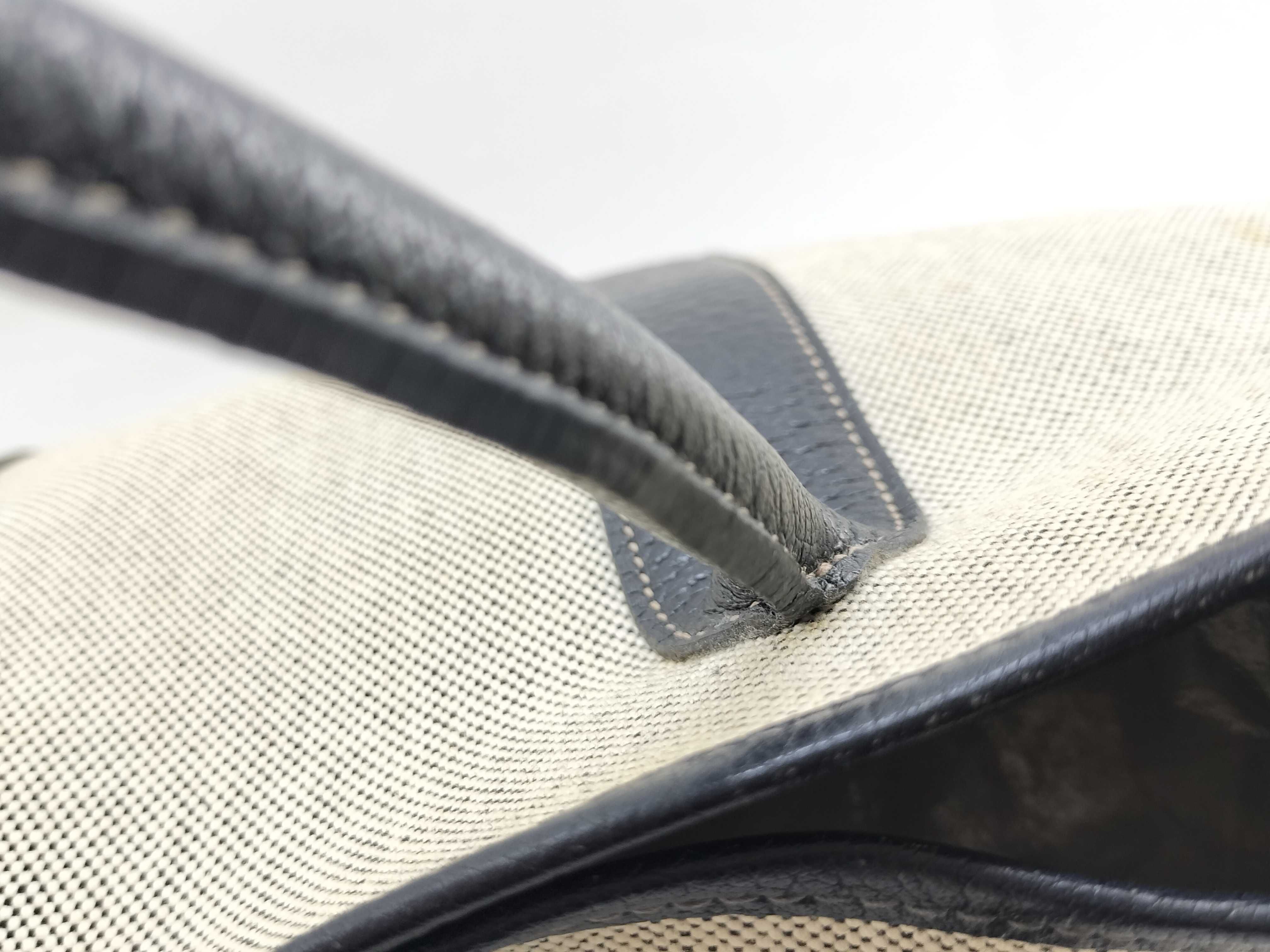 Garden Party PM Toile Leather Navy H Stamp Tote Bag — view 10