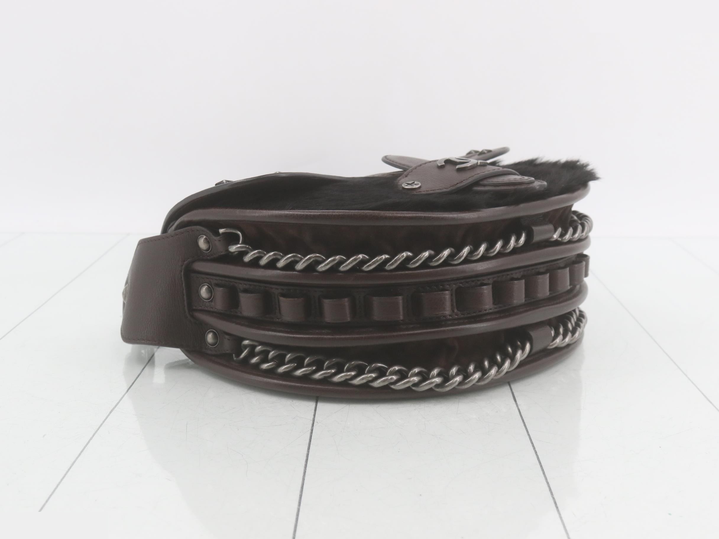 Paris Dallas Pony Hair Studded Chain Shoulder Bag, Item No. 19 — view 5