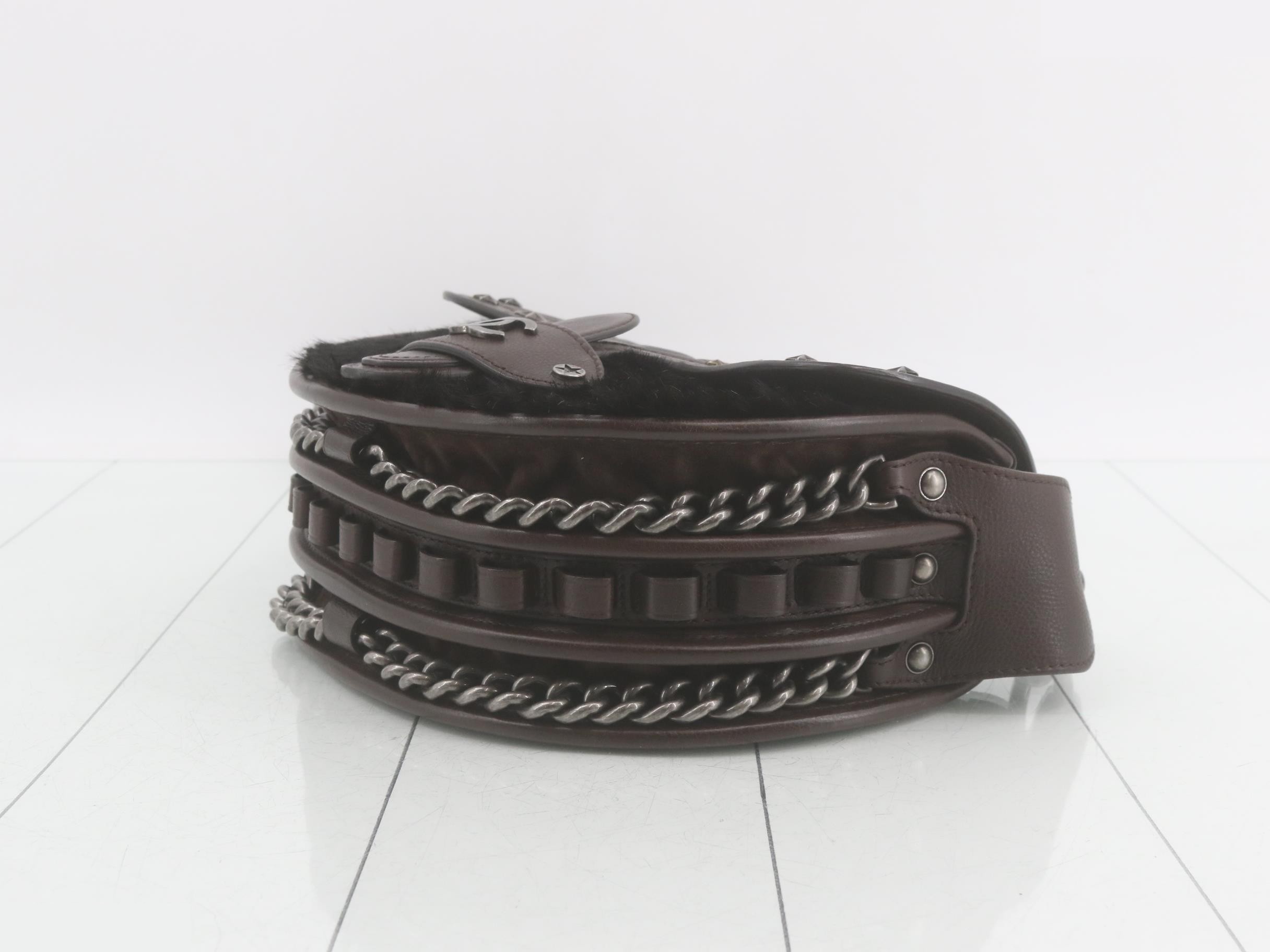 Paris Dallas Pony Hair Studded Chain Shoulder Bag, Item No. 19 — view 6