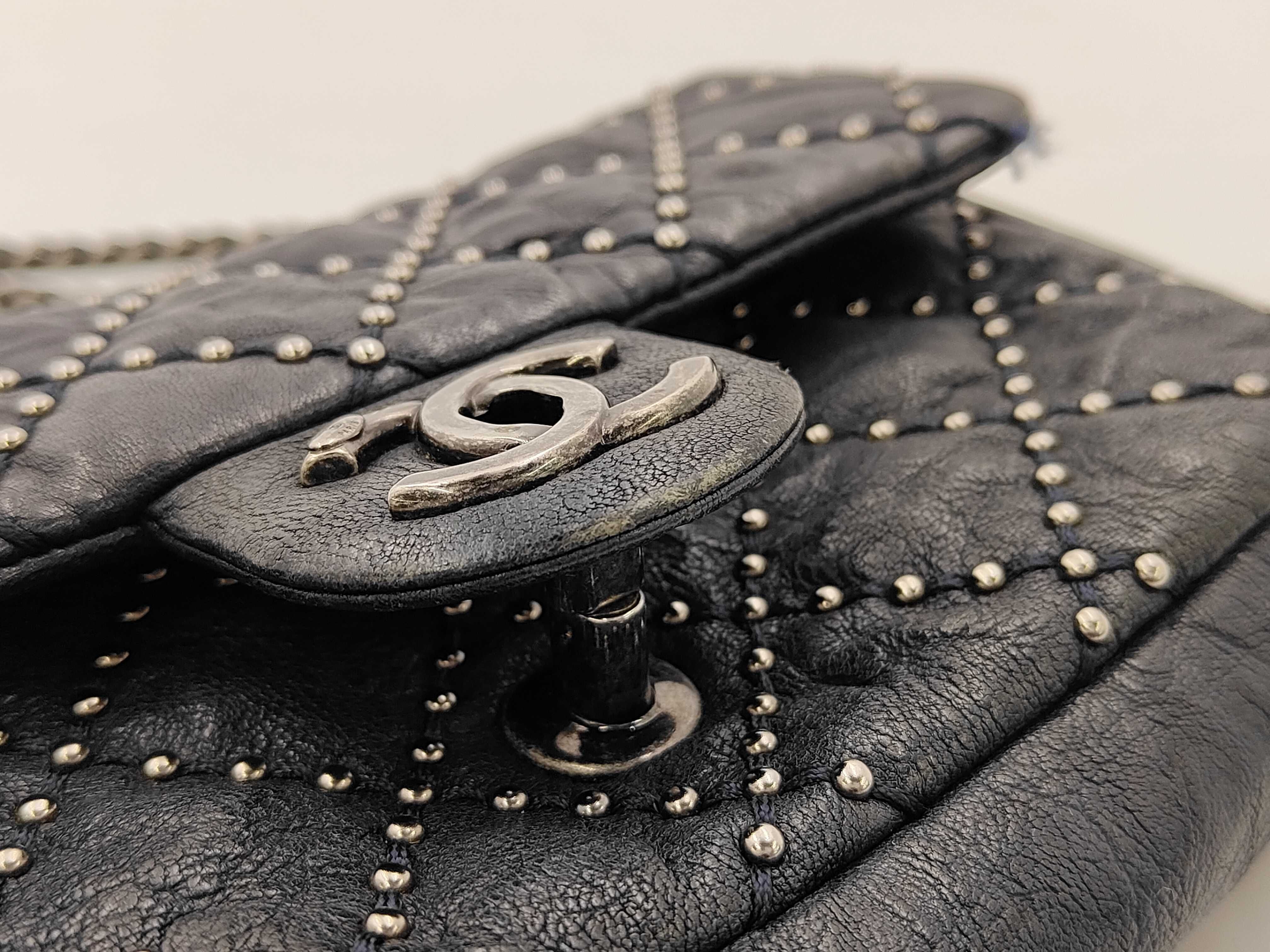 Matelassé 20 Studded Double Flap Double Chain Shoulder Bag, Black with Gunmetal Hardware, with original seal, serial number 19 series. — view 11