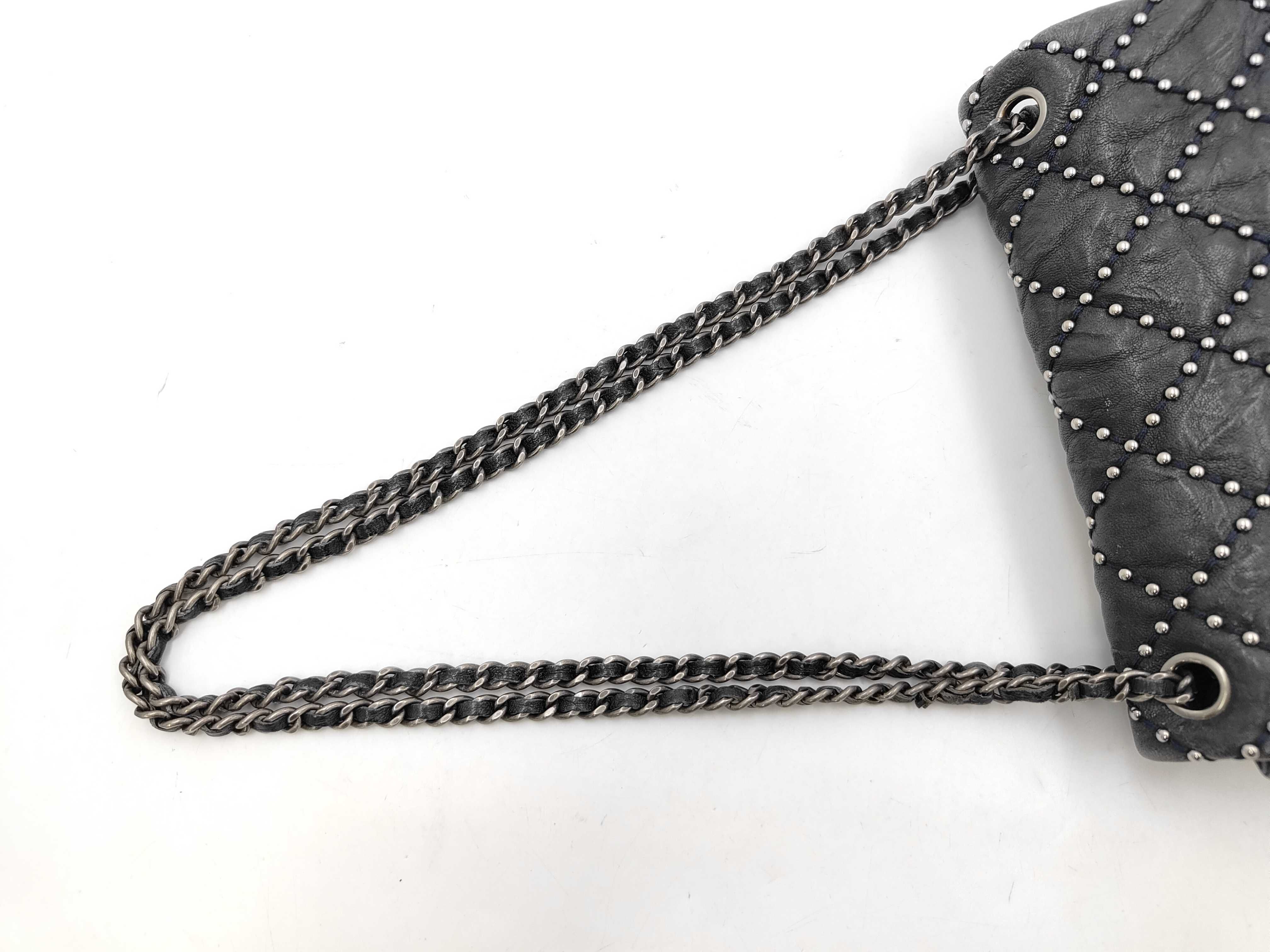 Matelassé 20 Studded Double Flap Double Chain Shoulder Bag, Black with Gunmetal Hardware, with original seal, serial number 19 series. — view 3