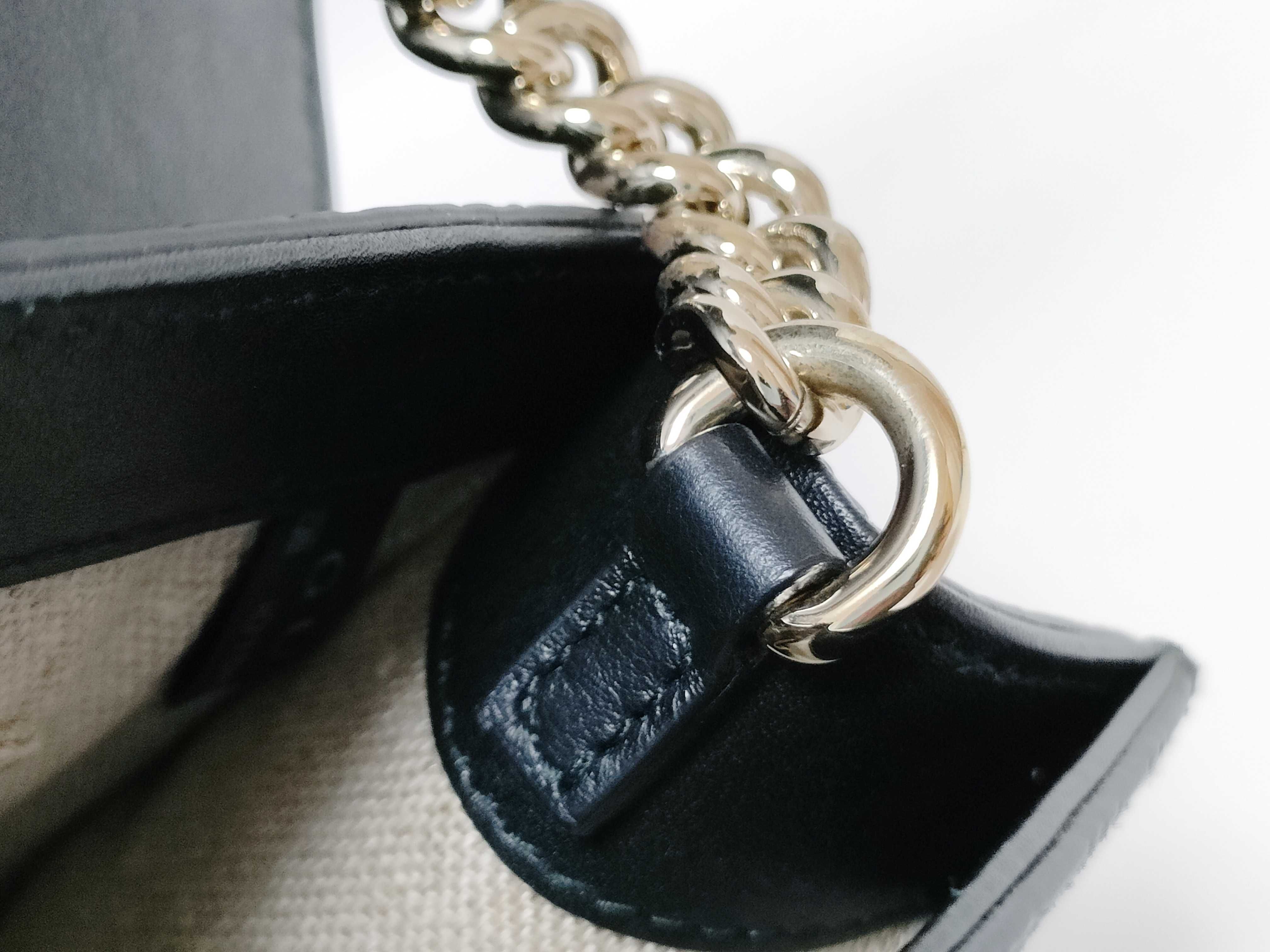Microguccissima Emily Leather Chain Shoulder Bag, Black, 449635 (Outlet) — view 5