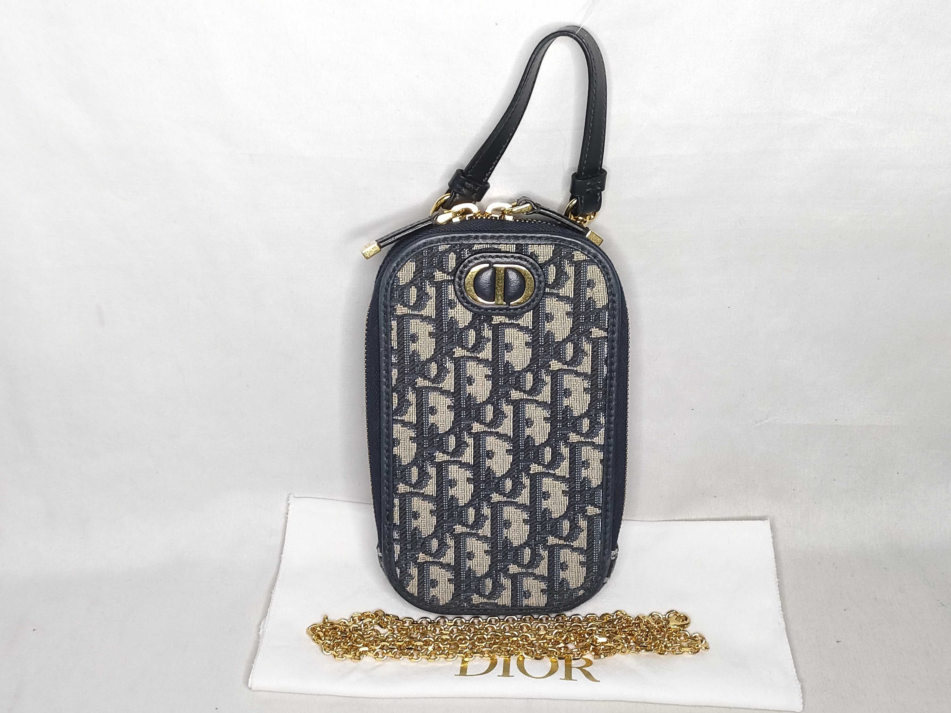 Trotter SG-30 Montaigne Canvas & Leather Phone Pouch Navy Blue 98-MA Handbag