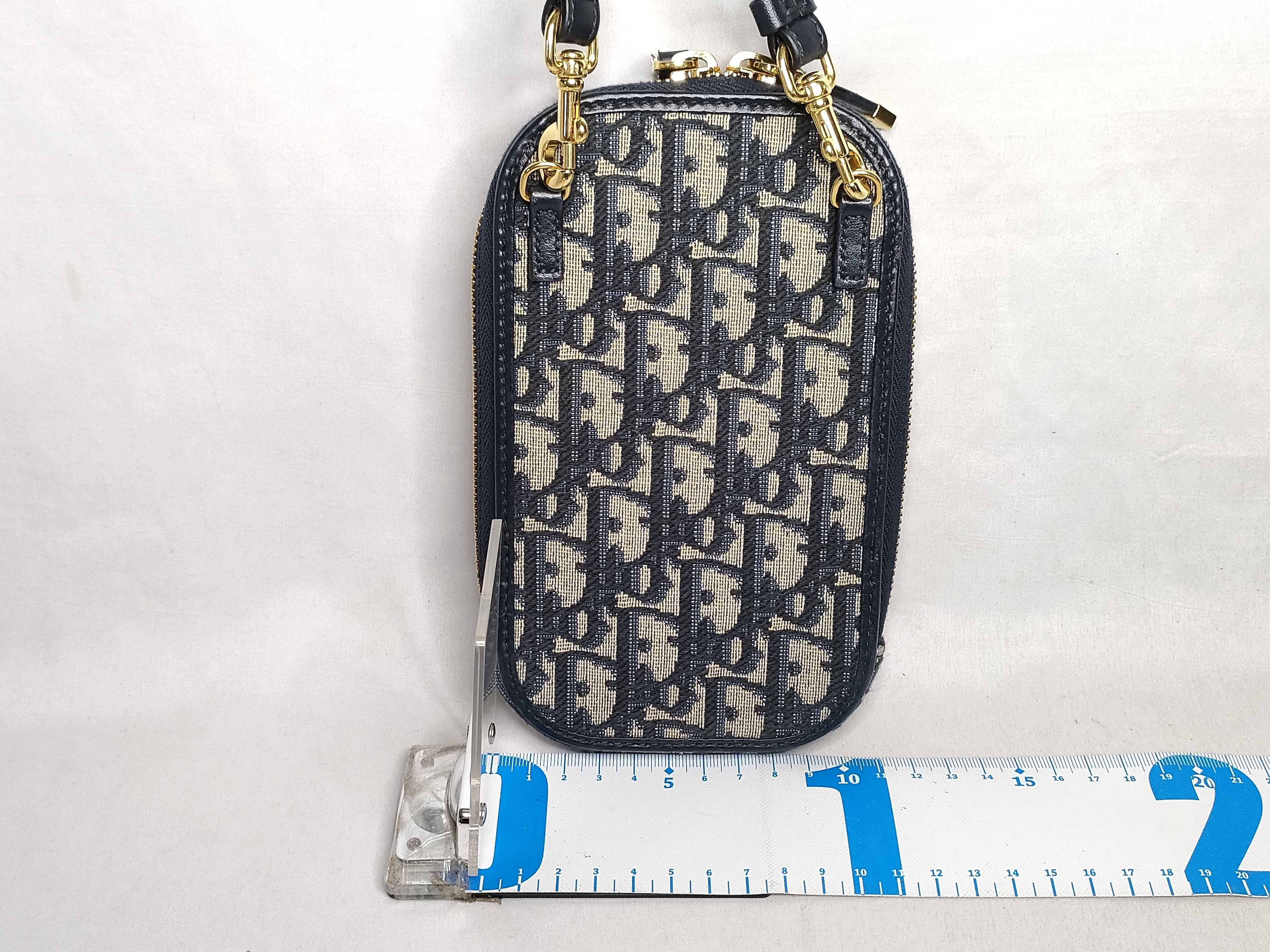Trotter SG-30 Montaigne Canvas & Leather Phone Pouch Navy Blue 98-MA Handbag — view 2