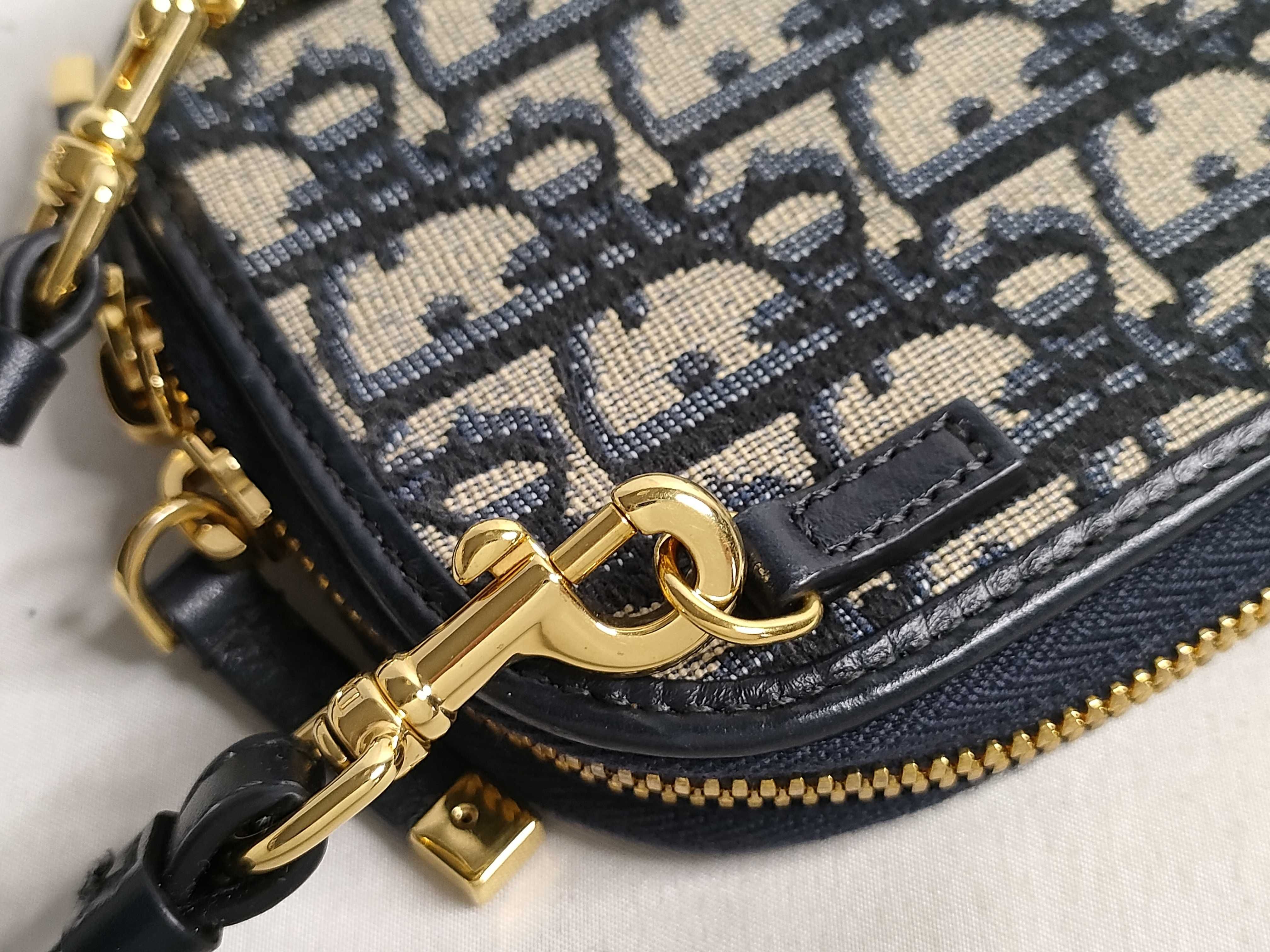 Trotter SG-30 Montaigne Canvas & Leather Phone Pouch Navy Blue 98-MA Handbag — view 5