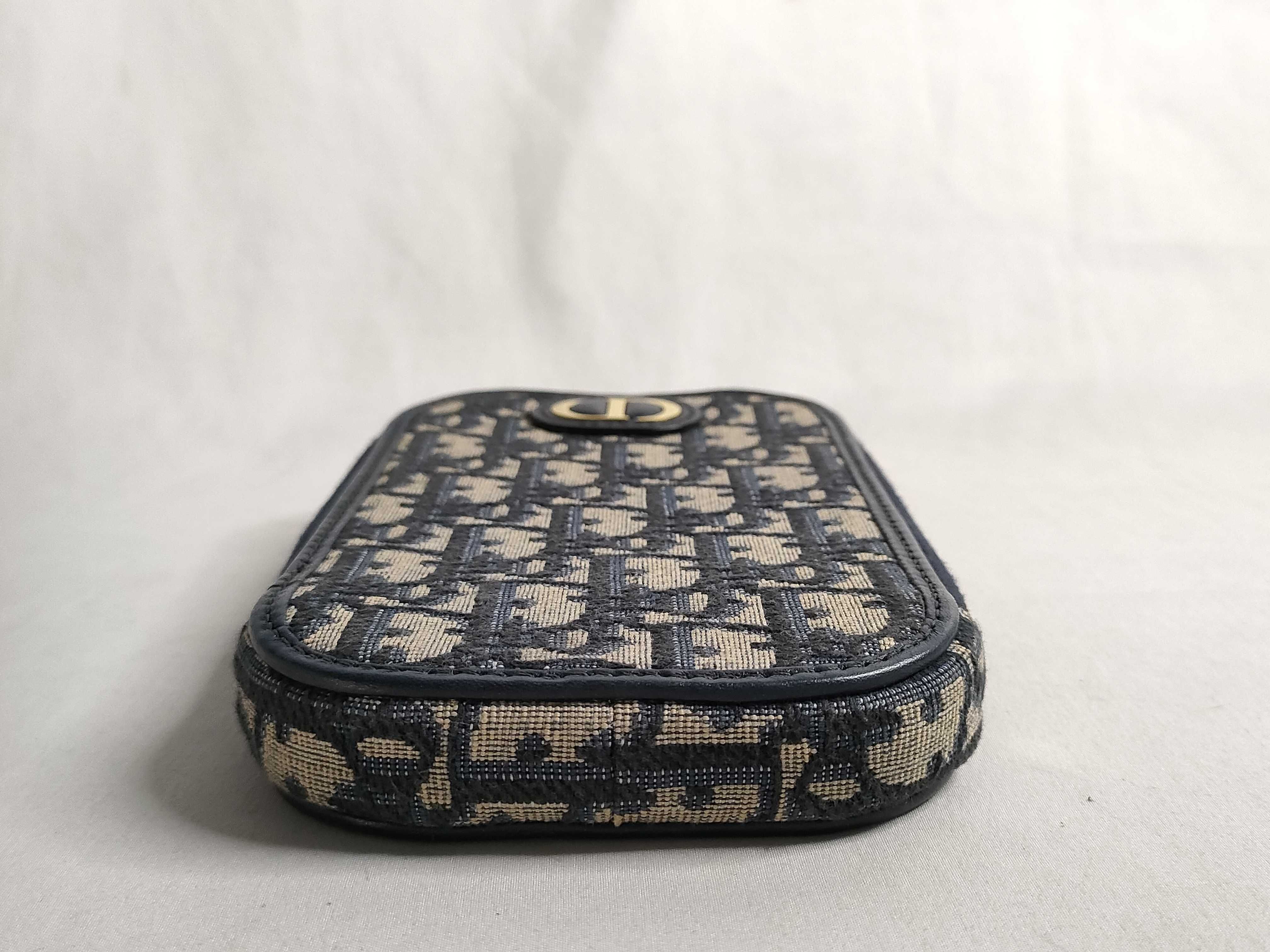 Trotter SG-30 Montaigne Canvas & Leather Phone Pouch Navy Blue 98-MA Handbag — view 8