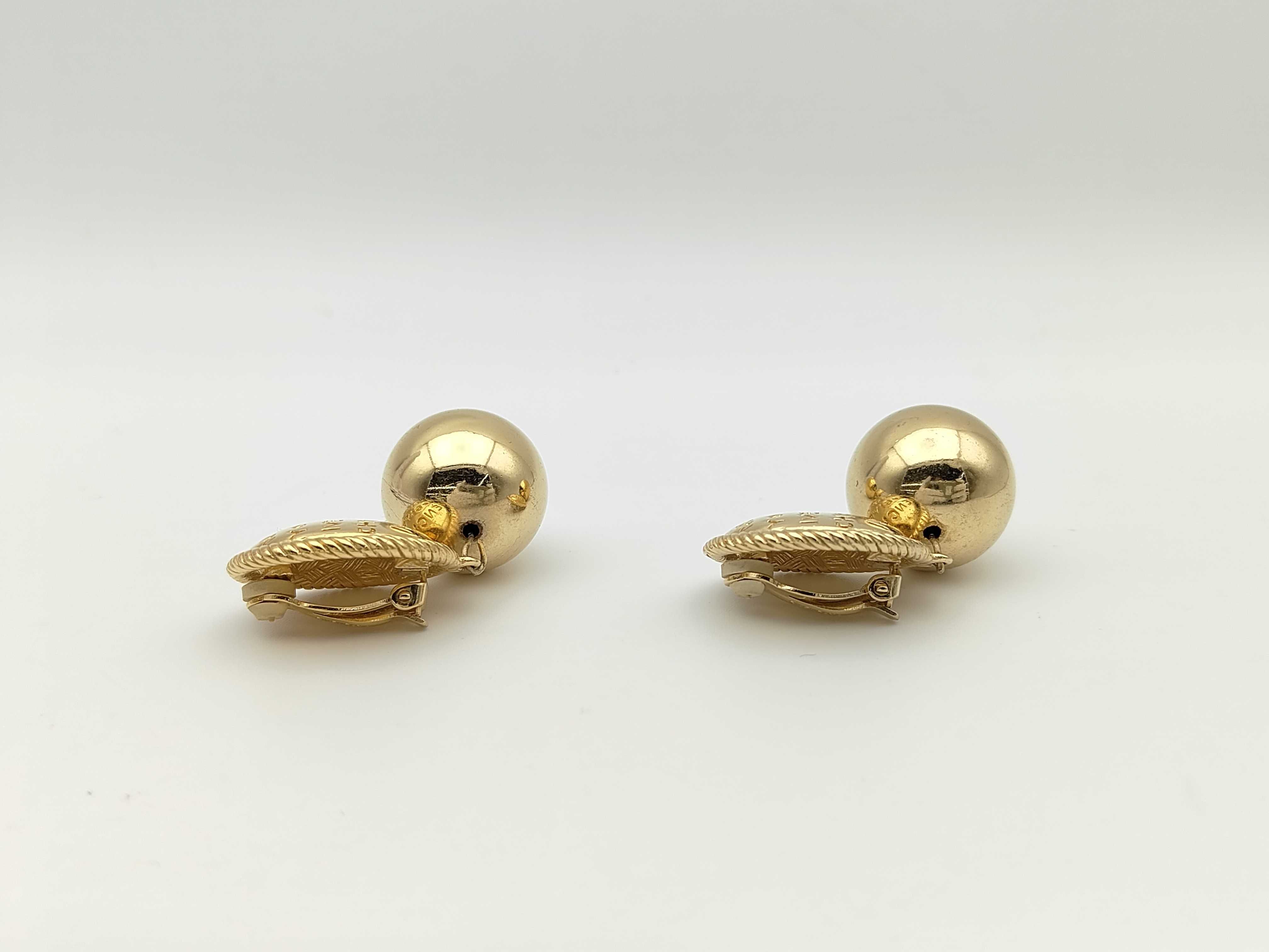 Round Logo Ball Gold Earrings — view 3