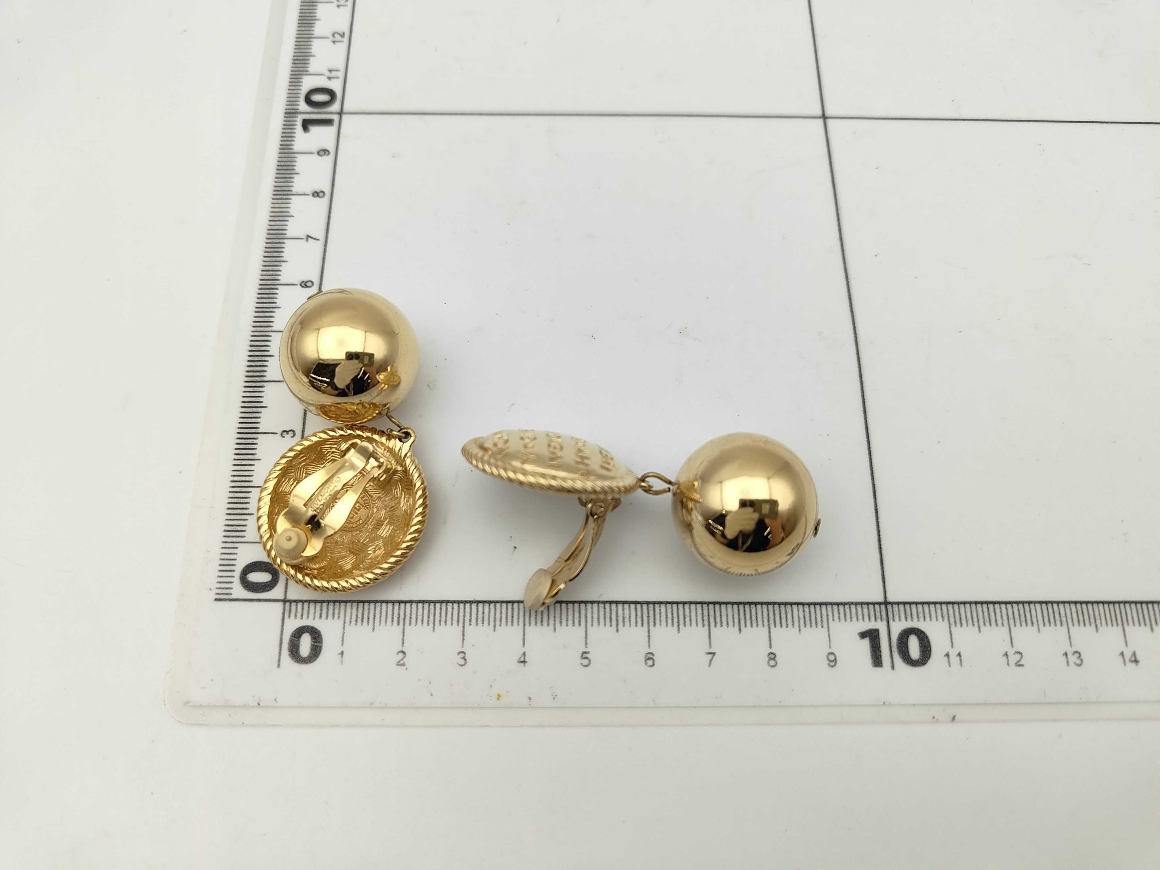 Round Logo Ball Gold Earrings — view 6