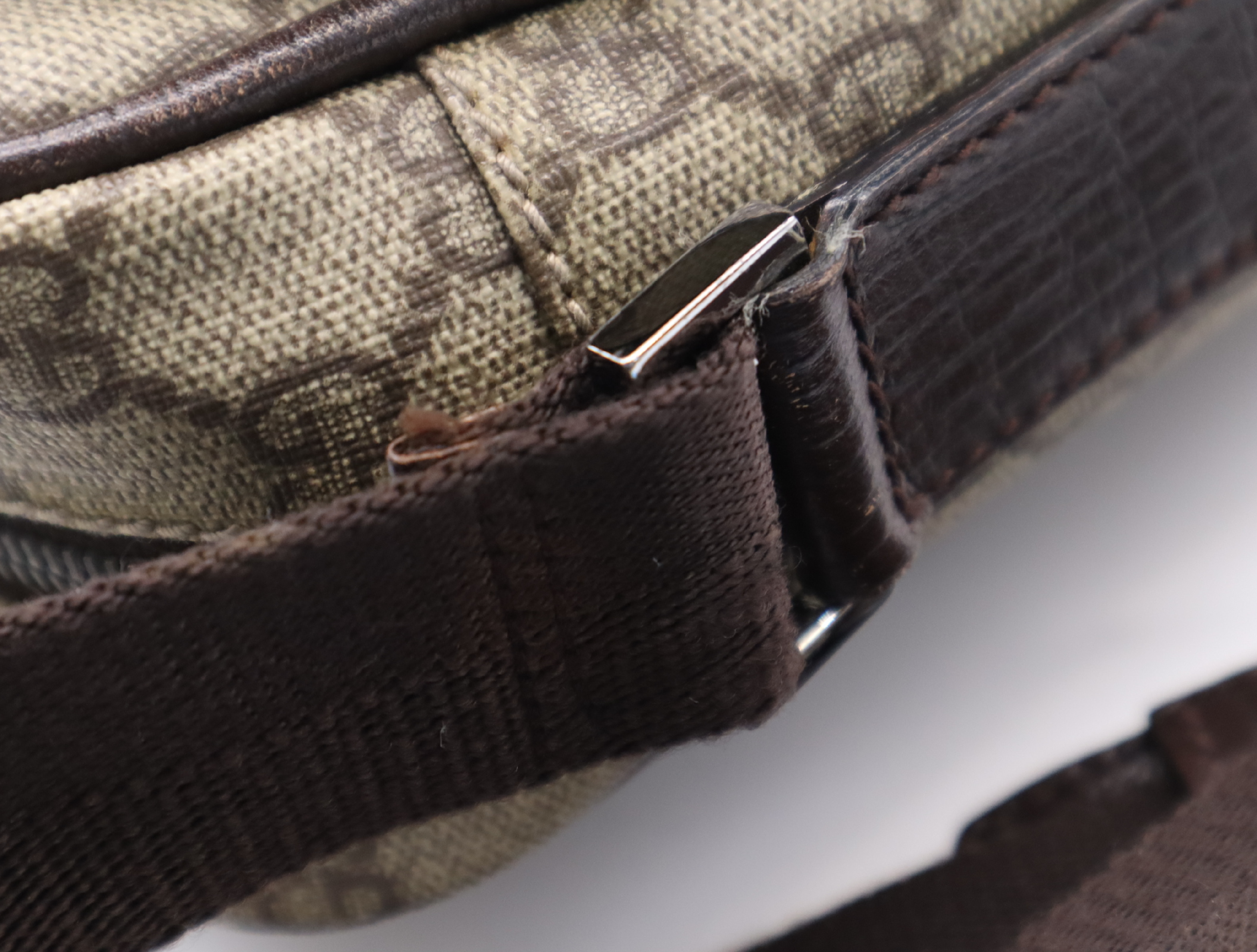 114531 GG Supreme Shoulder Bag, Beige Brown, Silver Hardware — view 11
