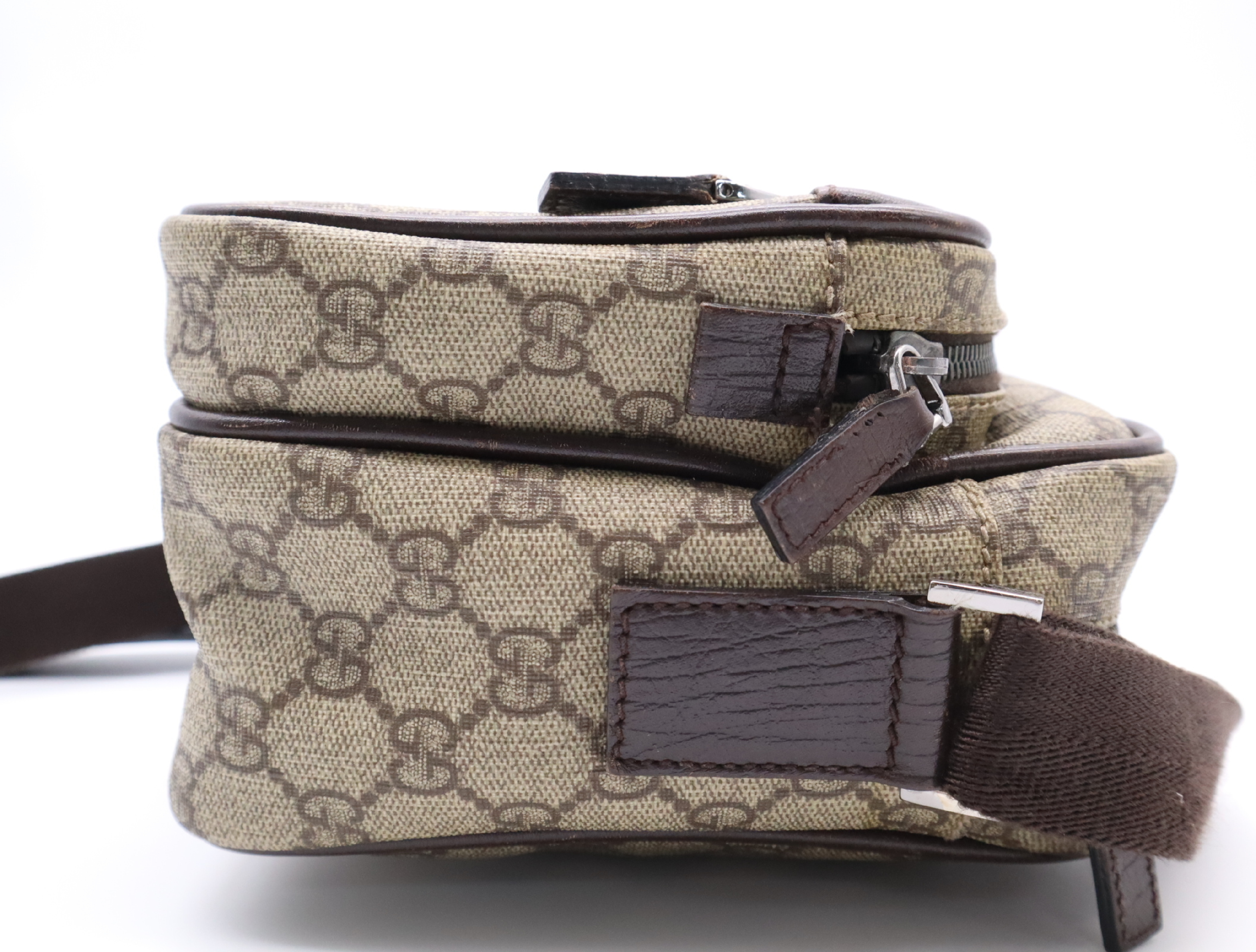 114531 GG Supreme Shoulder Bag, Beige Brown, Silver Hardware — view 5