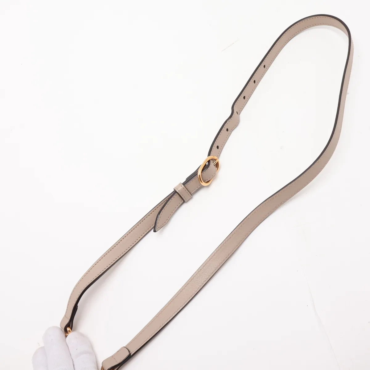 Bamboo Diana Leather 2-Way Handbag, Beige, 655661 — view 7