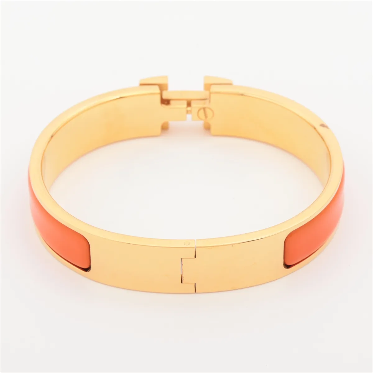 Click H Fan Bangle, GP Gold x Orange. Shows signs of wear, — view 2