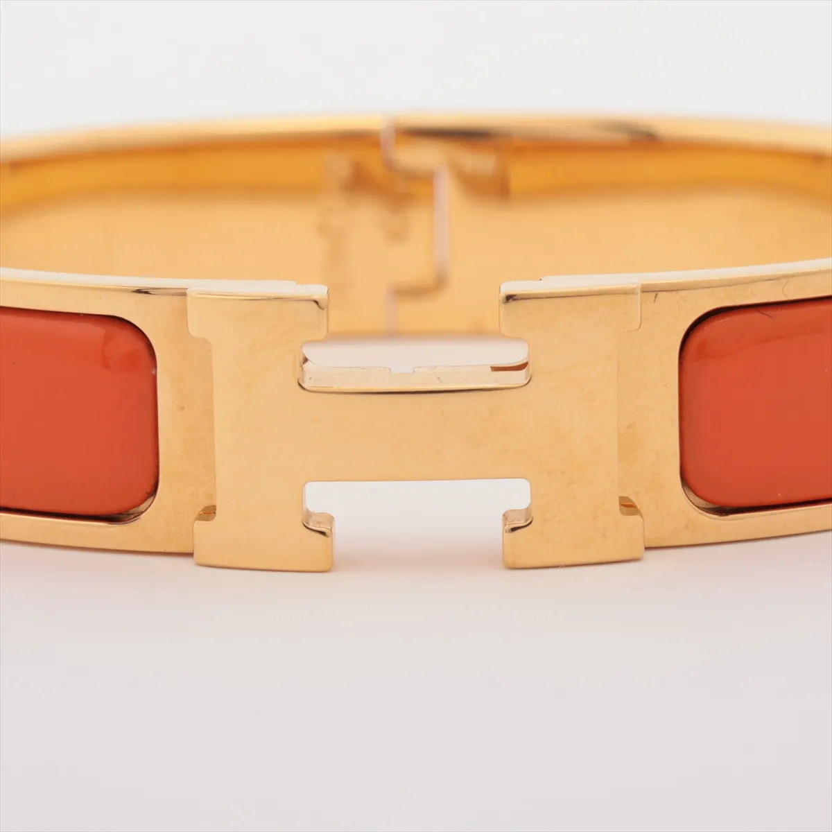 Click H Fan Bangle, GP Gold x Orange. Shows signs of wear, — view 3