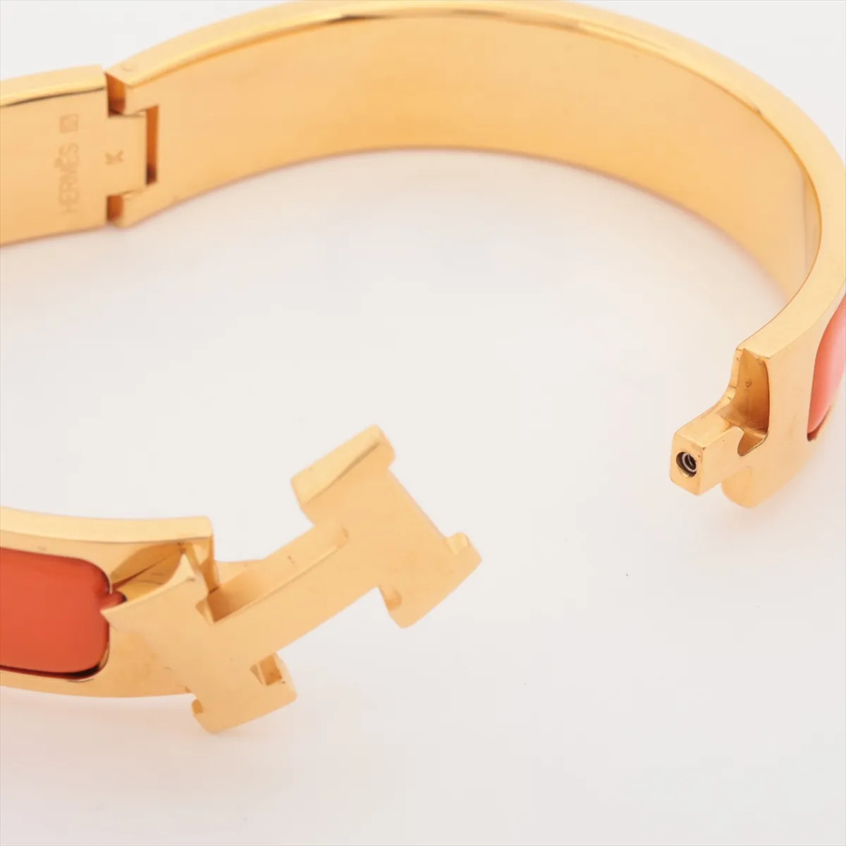 Click H Fan Bangle, GP Gold x Orange. Shows signs of wear, — view 5