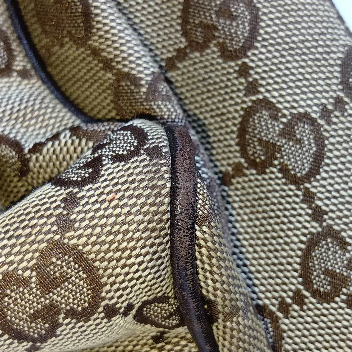 GG Canvas 223974 Canvas x Leather 2-Way Handbag Beige x Brown — view 15