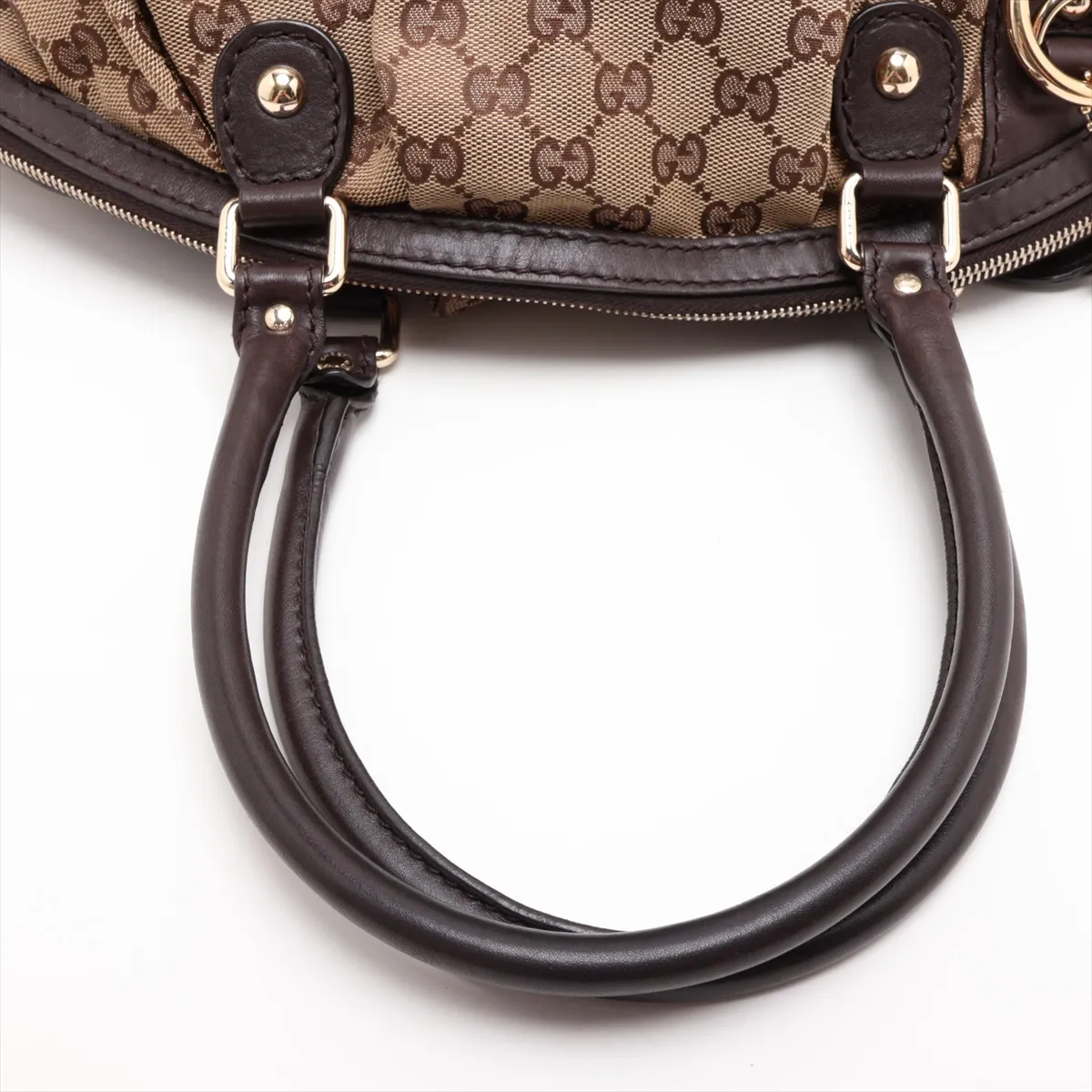 GG Canvas 223974 Canvas x Leather 2-Way Handbag Beige x Brown — view 5