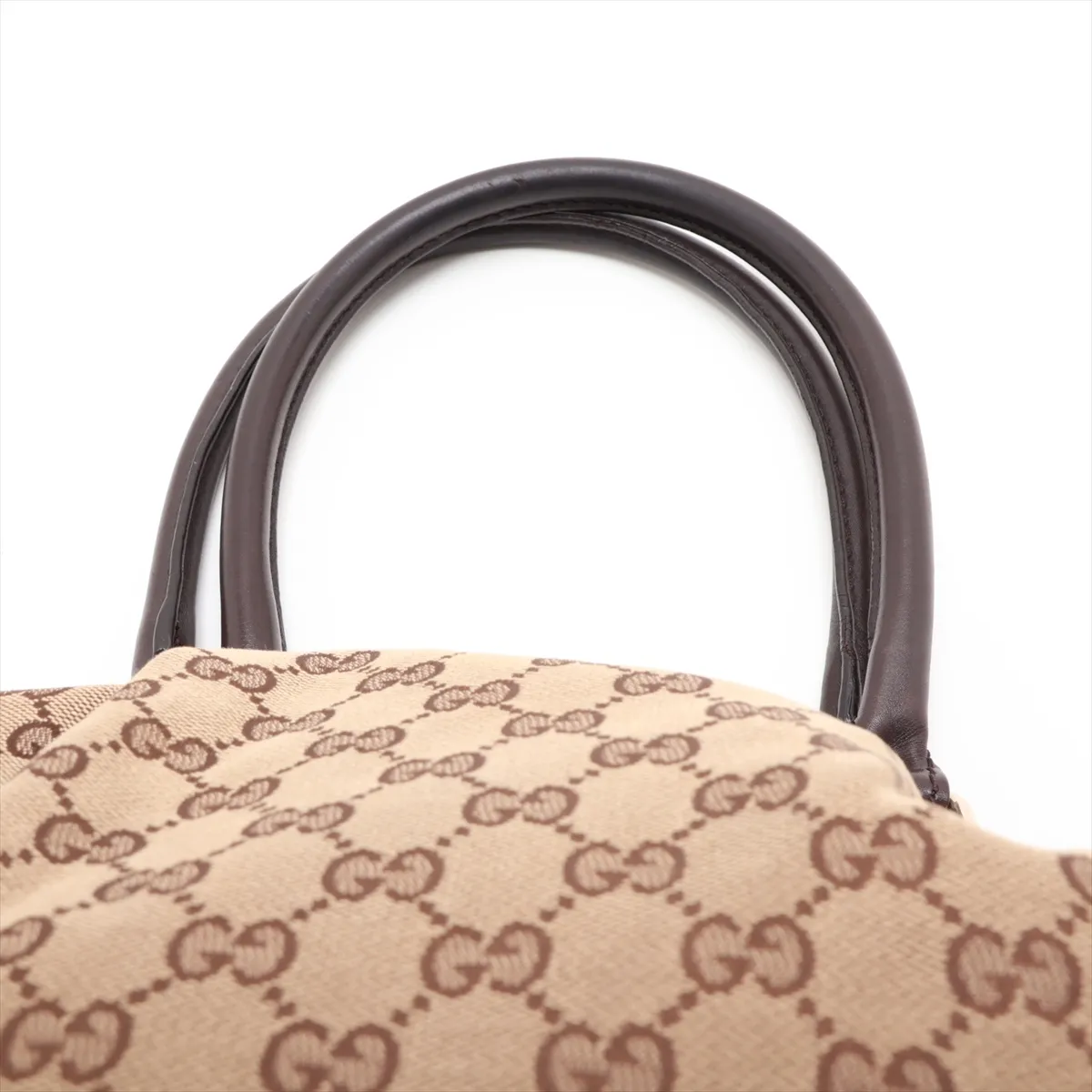 GG Canvas 223974 Canvas x Leather 2-Way Handbag Beige x Brown — view 6