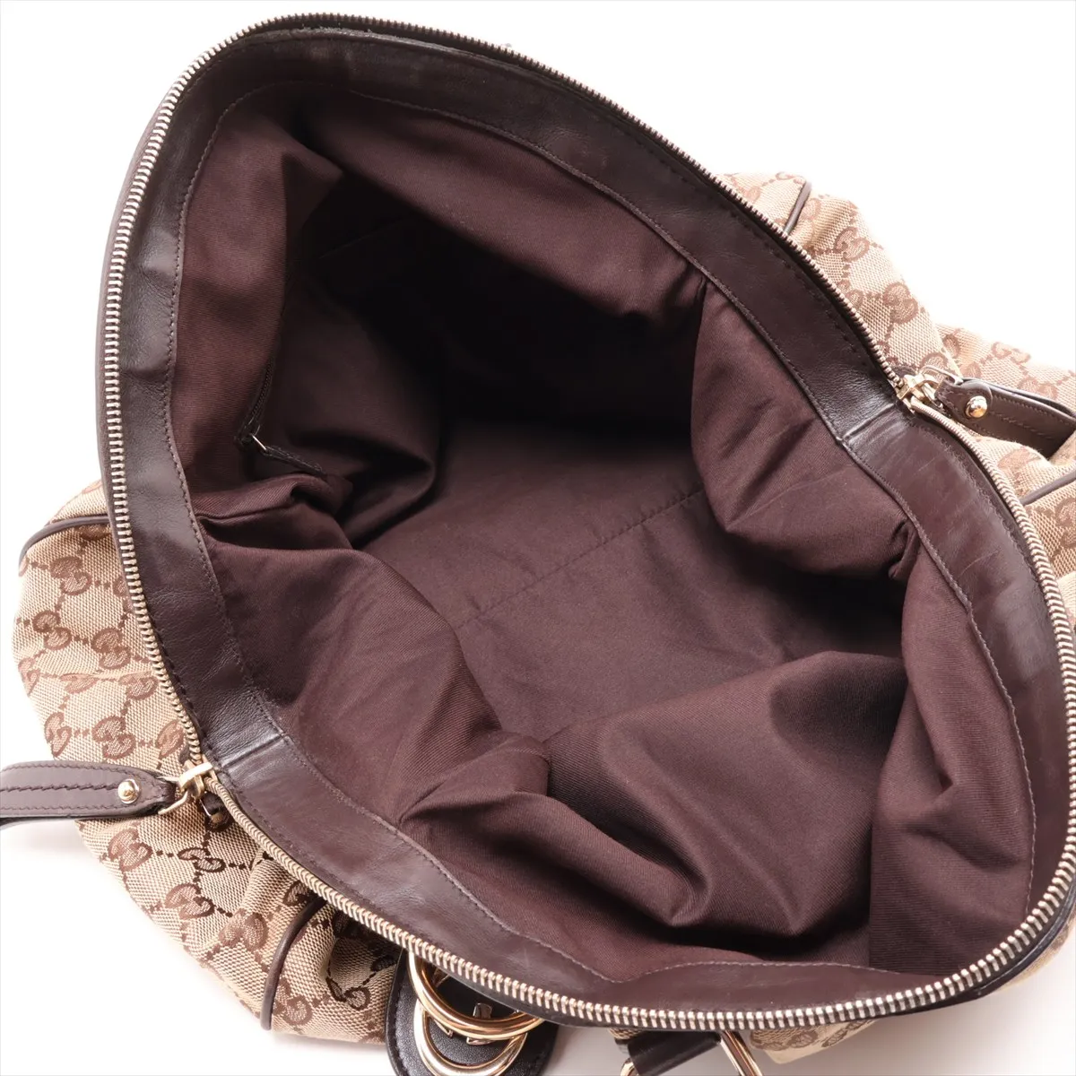 GG Canvas 223974 Canvas x Leather 2-Way Handbag Beige x Brown — view 8