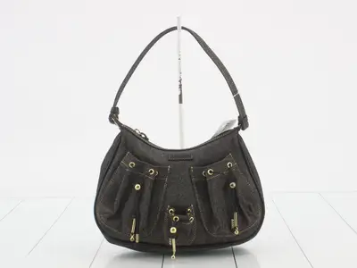 Denim one-shoulder bag