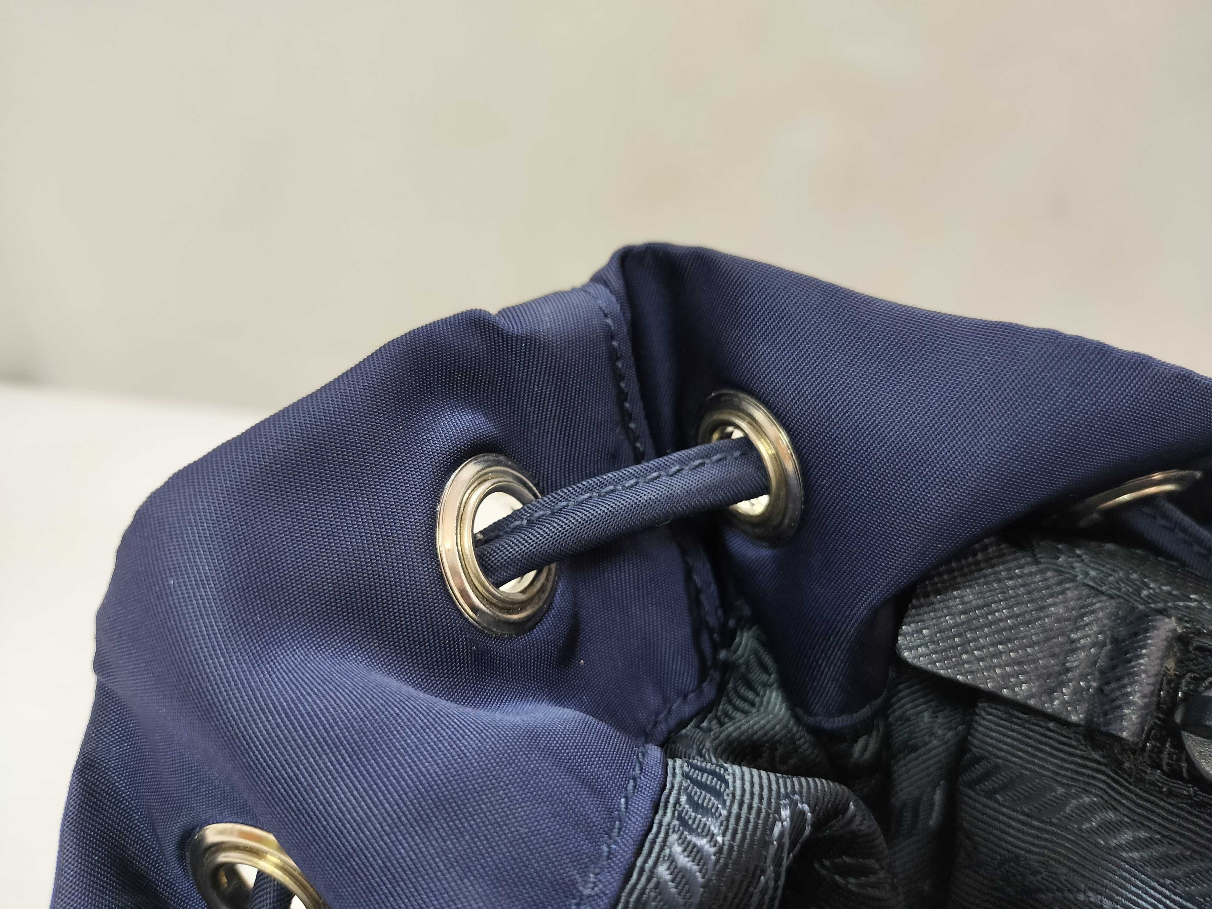 nylon backpack, current model, Saffiano leather, nylon, triangular logo backpack. — view 12