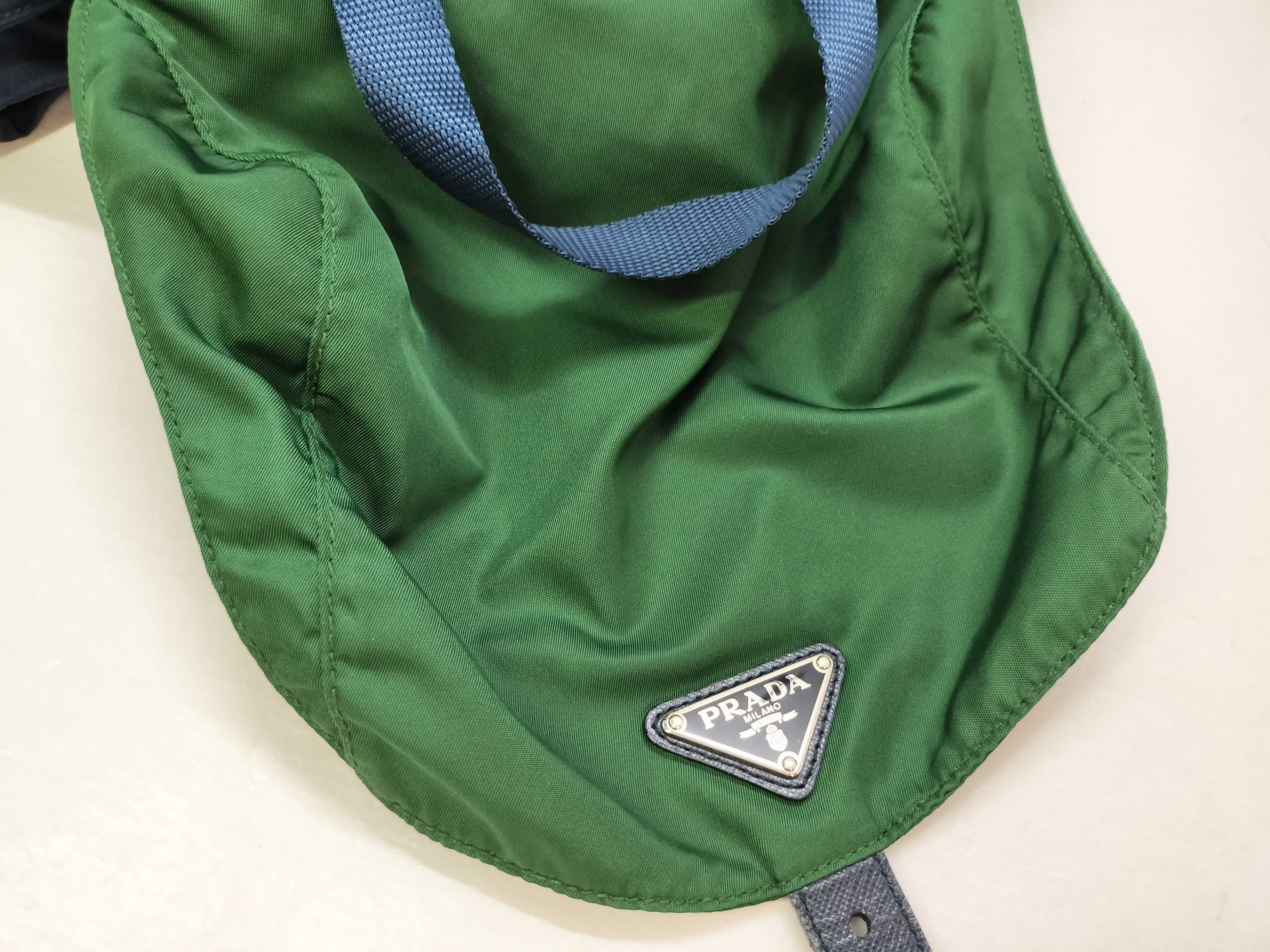 nylon backpack, current model, Saffiano leather, nylon, triangular logo backpack. — view 14