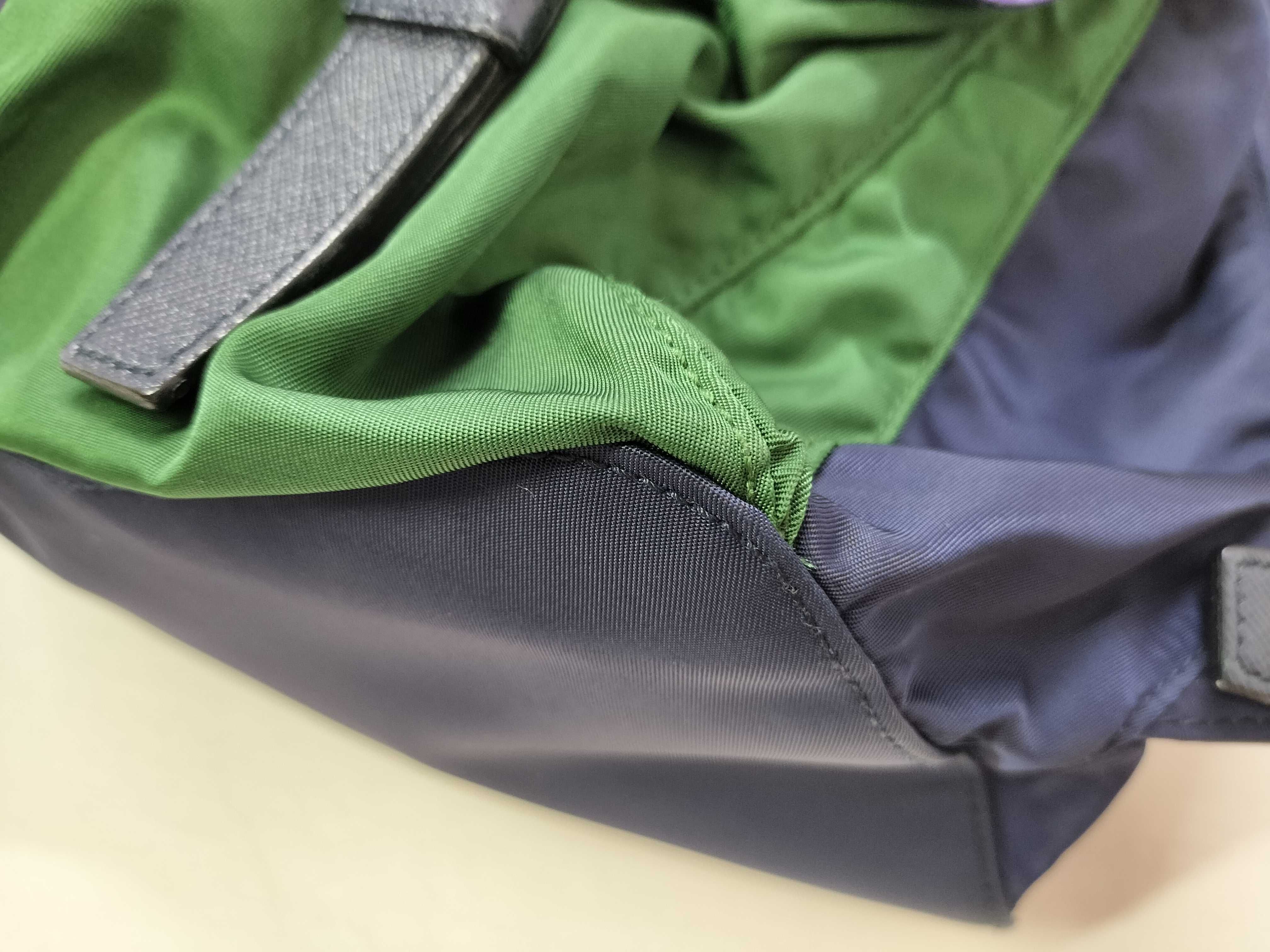 nylon backpack, current model, Saffiano leather, nylon, triangular logo backpack. — view 6