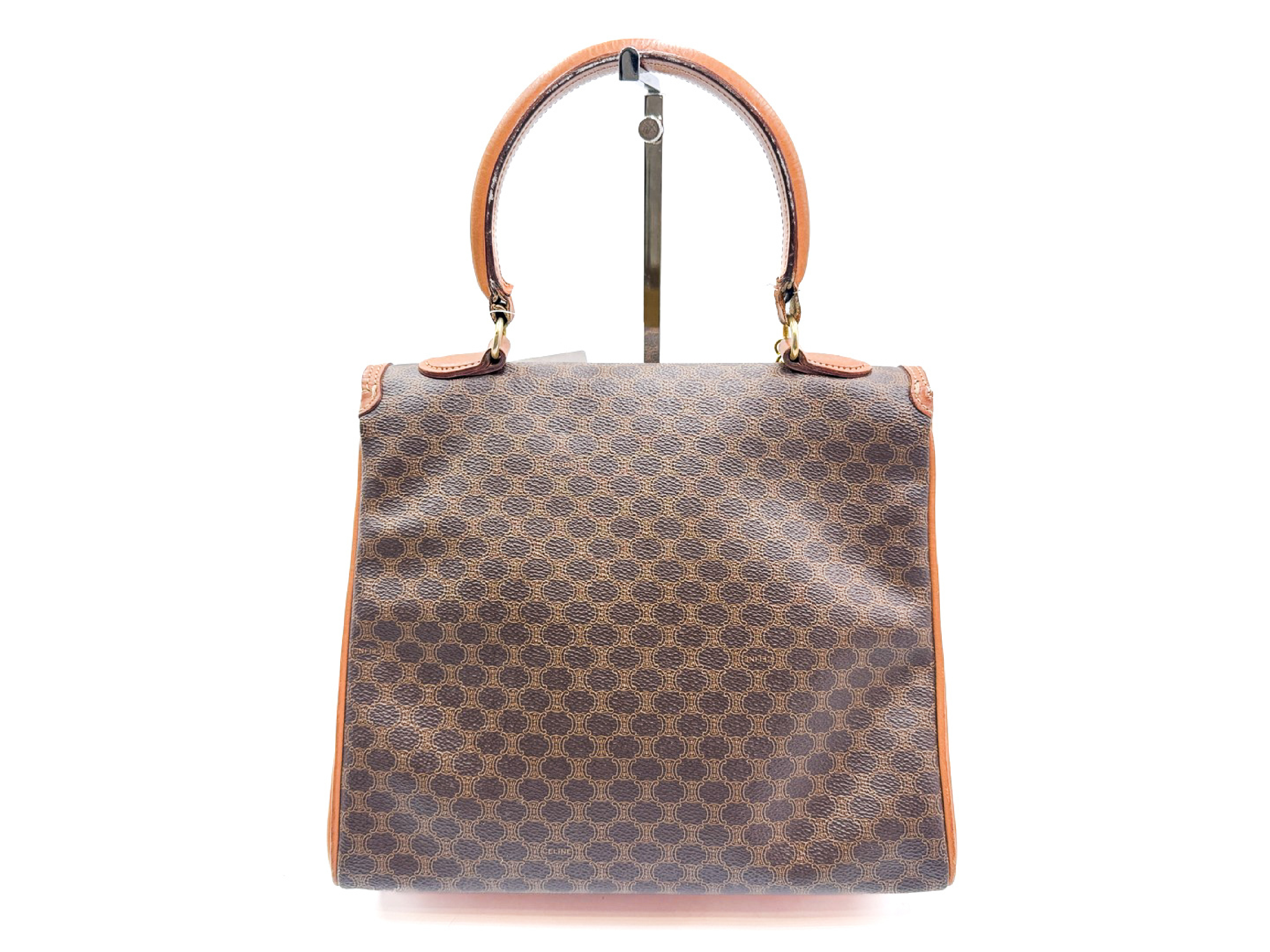 Macadam pattern gold hardware vintage leather handbag — view 2