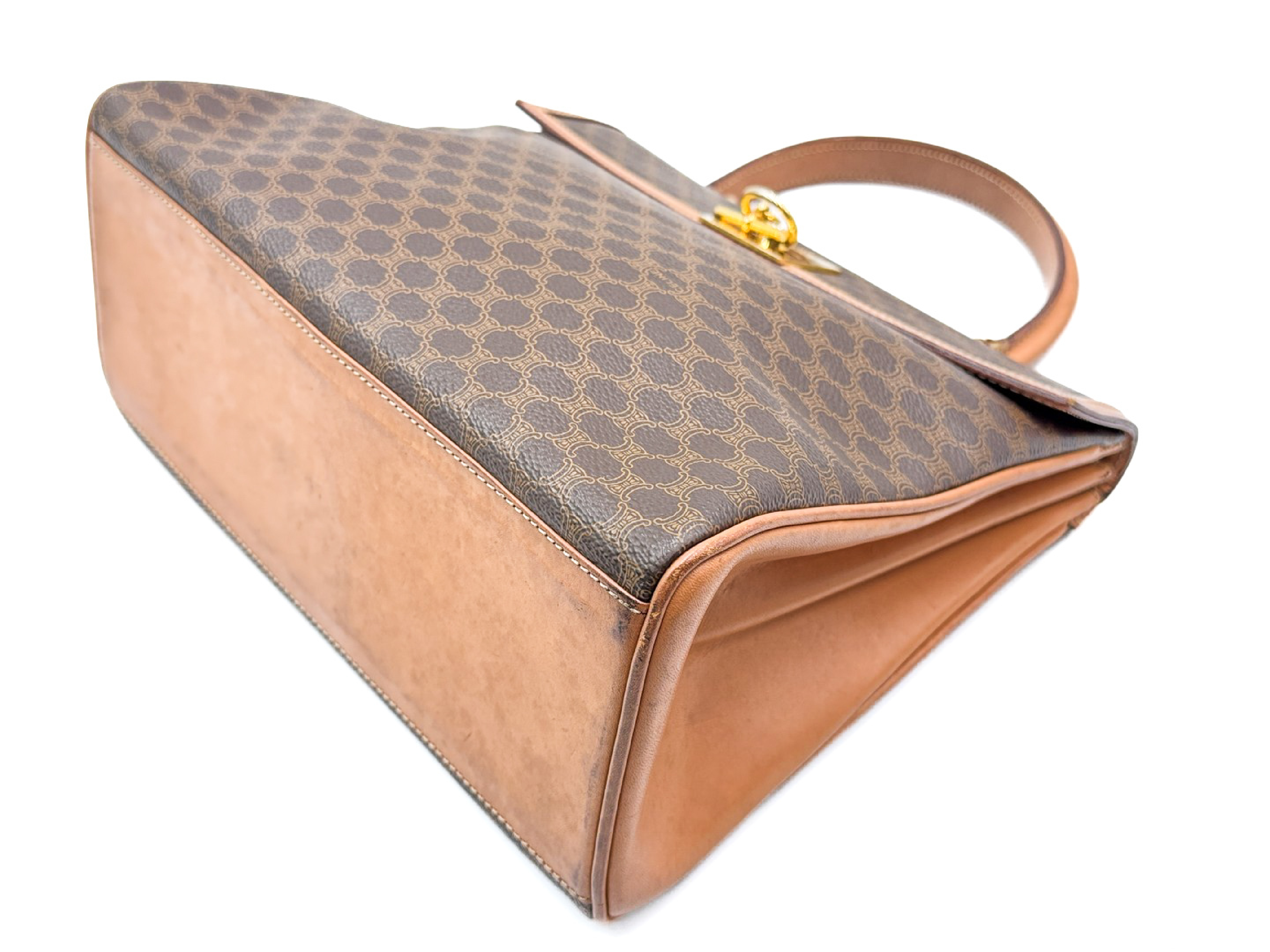Macadam pattern gold hardware vintage leather handbag — view 7