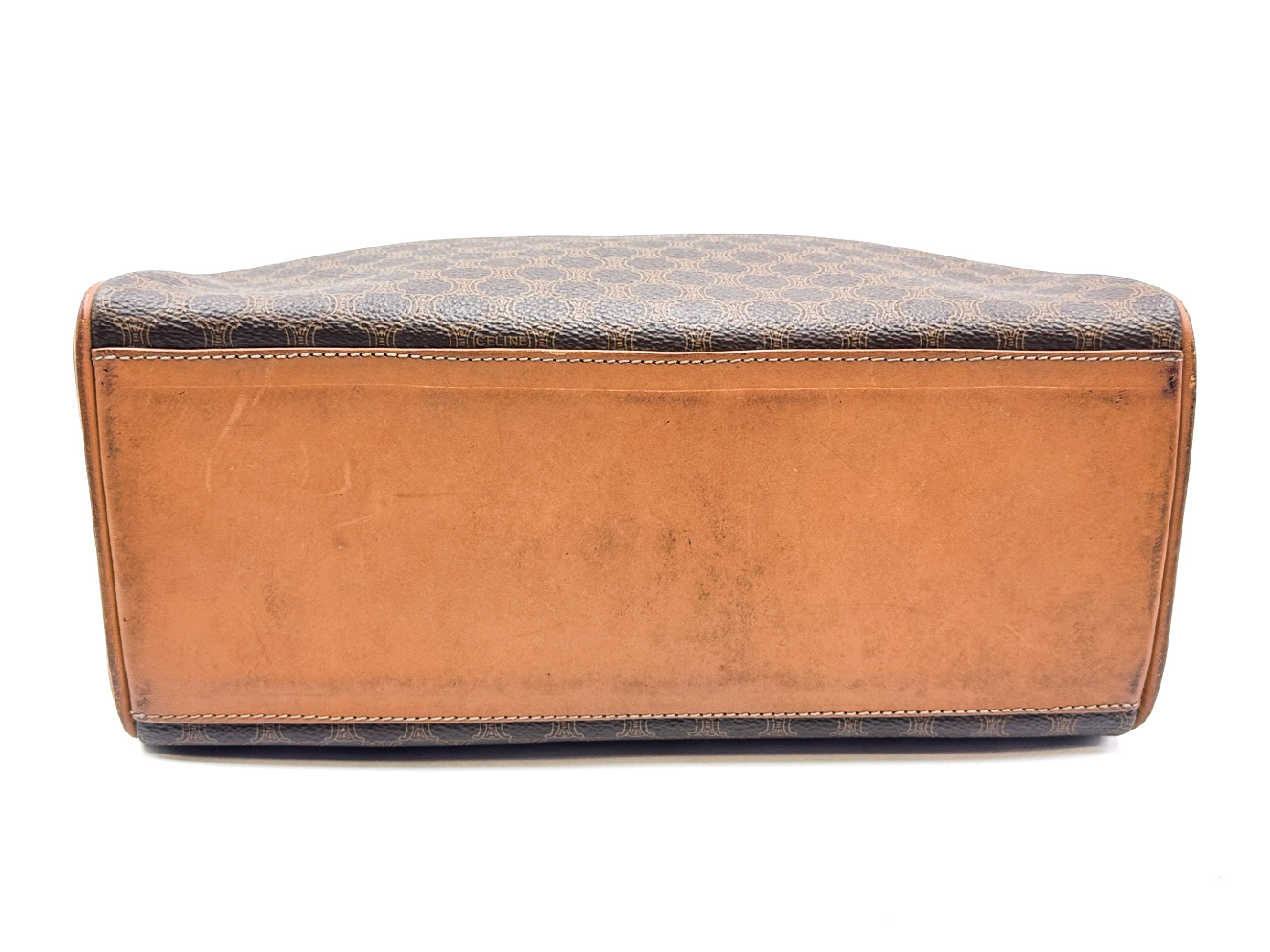 Macadam pattern gold hardware vintage leather handbag — view 8