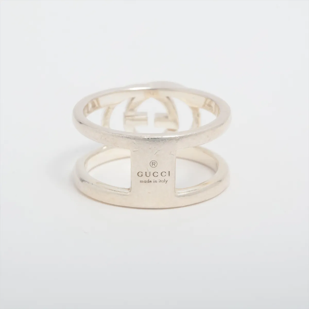 Interlocking G Ring, Size 10, 925 Sterling Silver, 4.4g, with dents, — view 2
