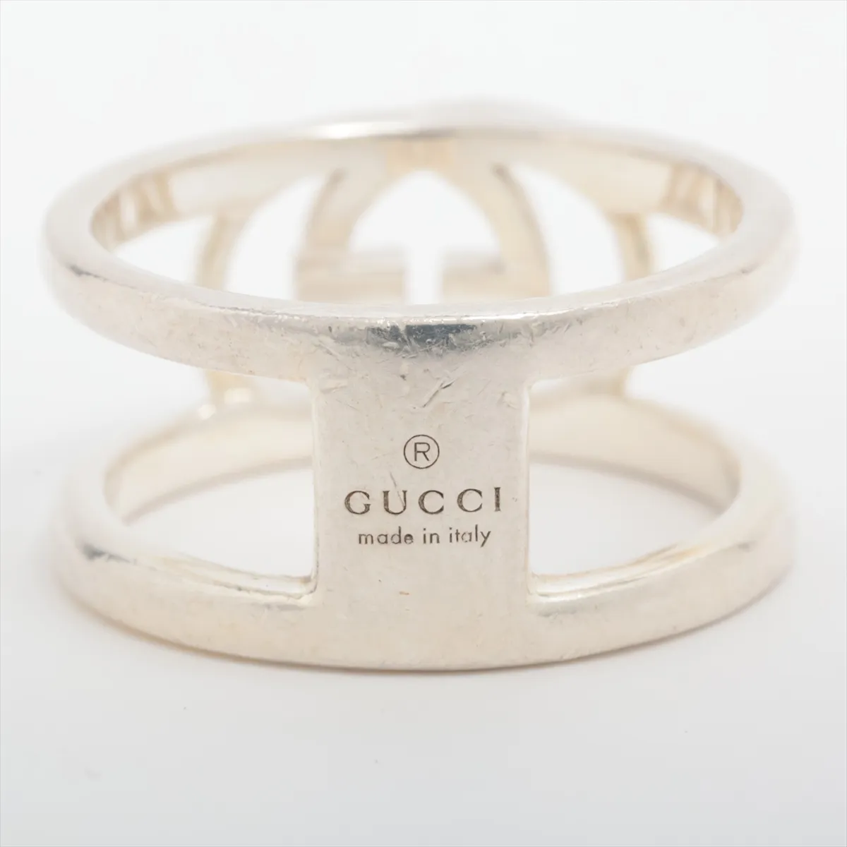Interlocking G Ring, Size 10, 925 Sterling Silver, 4.4g, with dents, — view 3