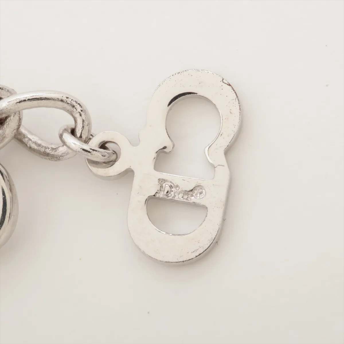 logo necklace, metal, silver, — view 4
