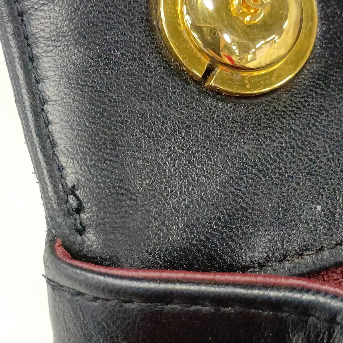 Matelassé Lambskin Handbag, Black with Gold Hardware — view 11