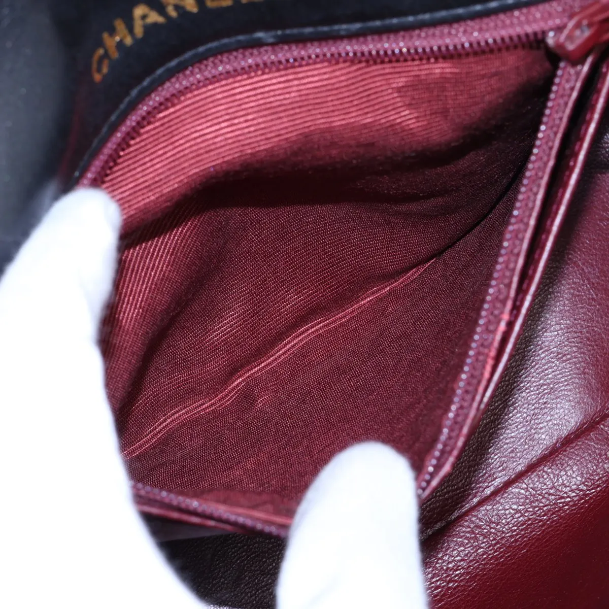 Matelassé Lambskin Handbag, Black with Gold Hardware — view 8